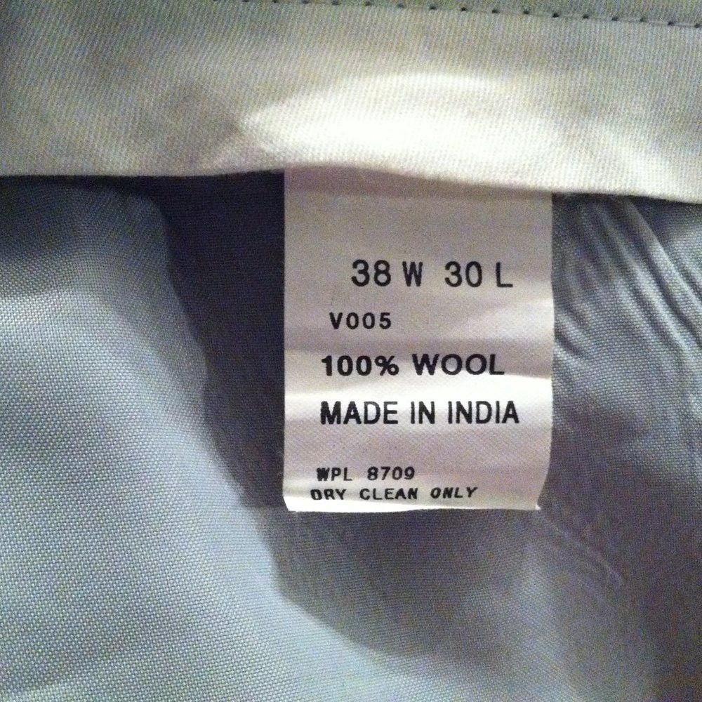 Nautica NAUTICA MEN'S CHARCOAL 100%WOOL PLEATED DRESS PANTS 38/30 Size 38R - 8 Thumbnail