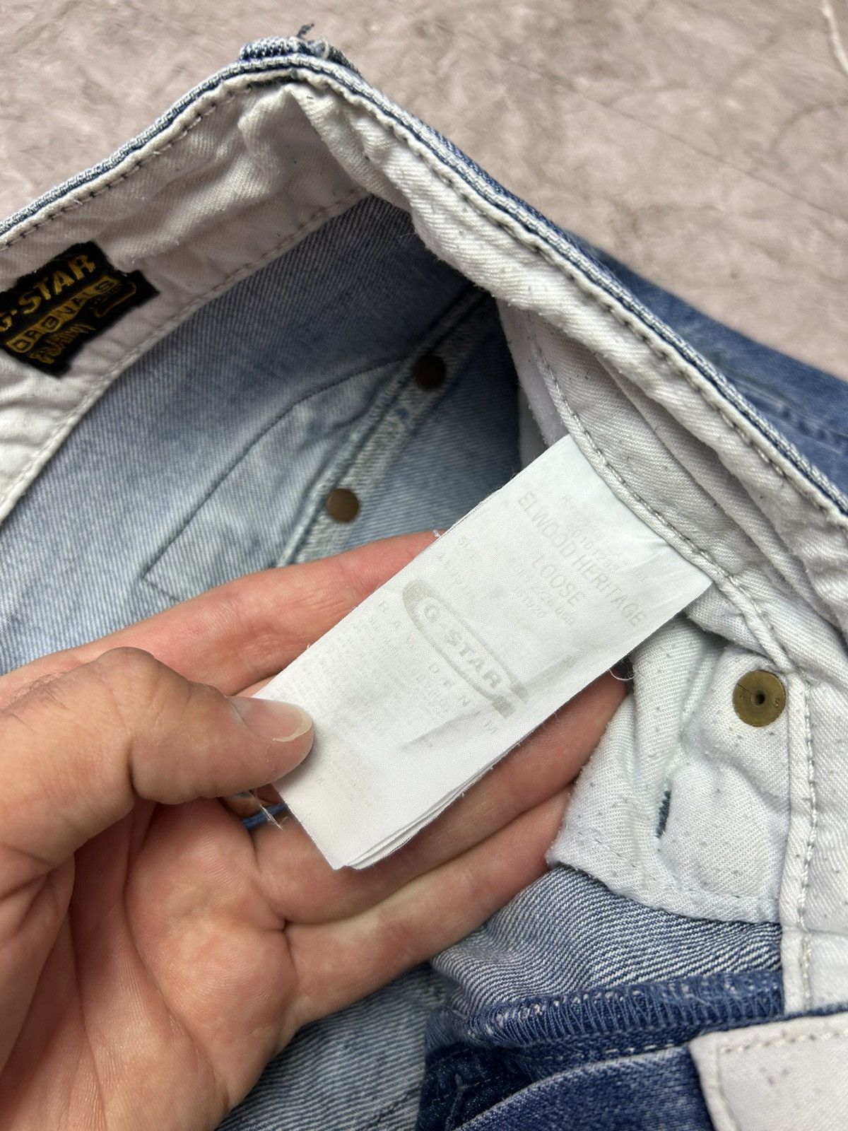 G-Star × Japanese Brand × Vintage Vintage G Star Raw Jeans 96 Embroidered Logo Japanese Y2K Size US 33 - 4 Thumbnail
