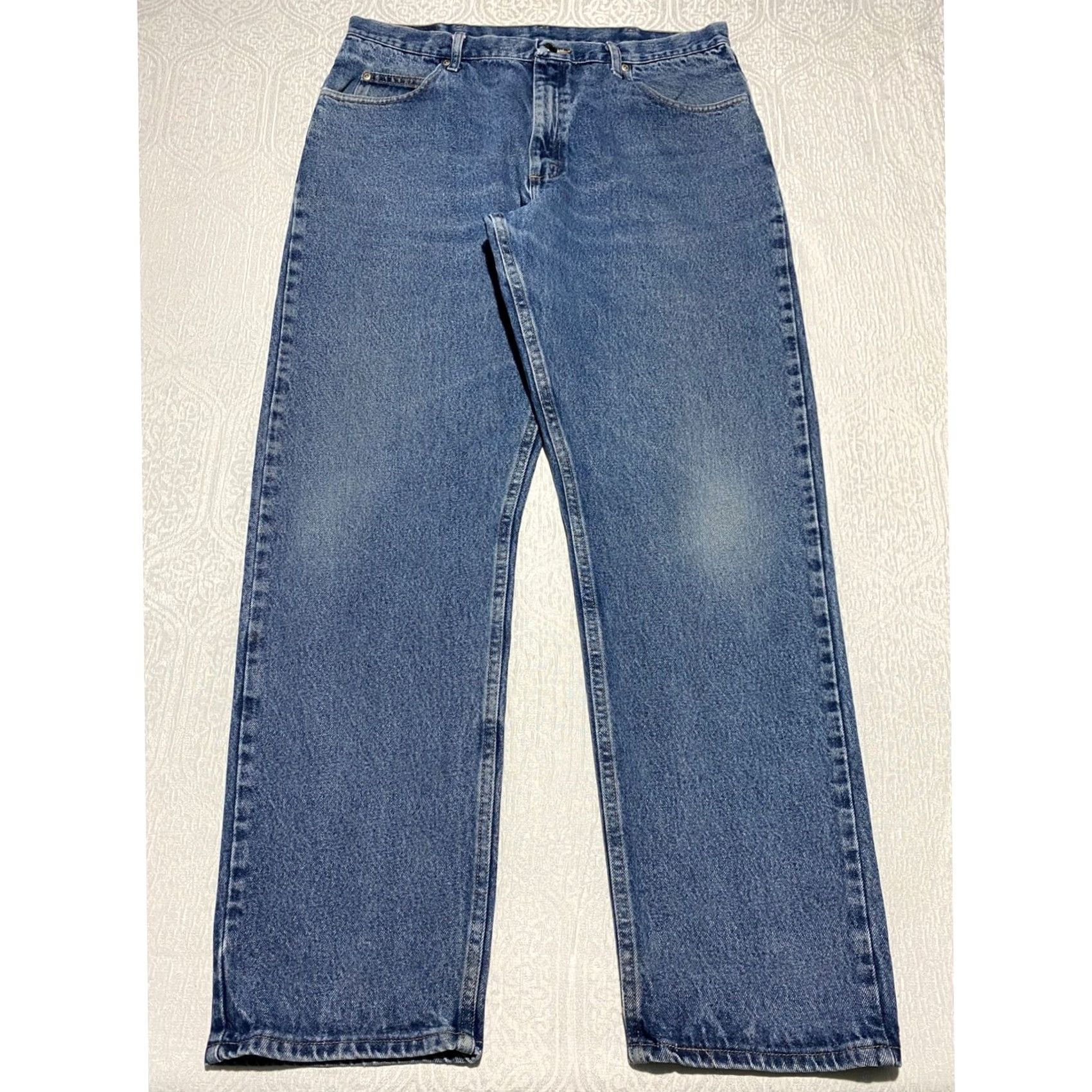 Wrangler VINTAGE Wrangler Men's Relaxed Fit Jeans 36x33 Blue Denim 9760WDR Western 80s Mens Jeans Size US 36 / EU 52 - 3 Thumbnail