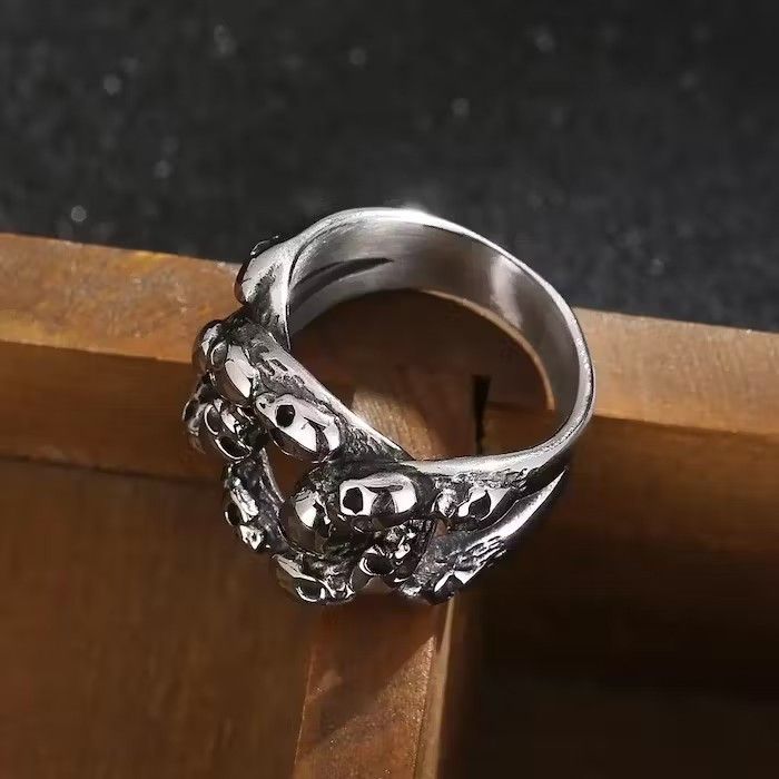 Jewelry Punk Skull Rings Size ONE SIZE - 3 Thumbnail