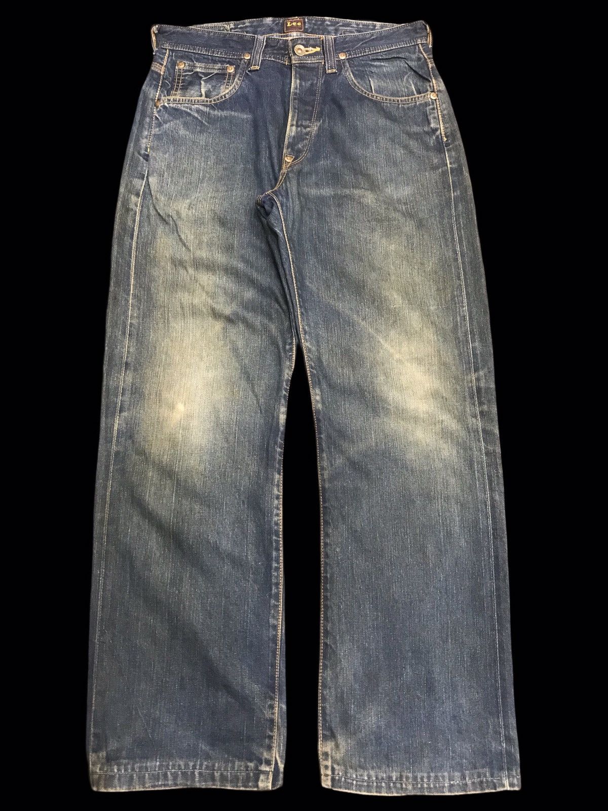 💥90s Style💥Lee COWBOY Selvedge Cinch Back Faded Denim F127