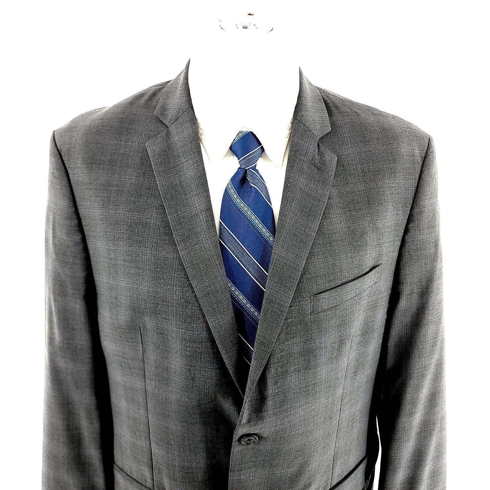 Joseph Abboud Wool 2 Button Gray Plaid Blazer 40S Or Slim 42