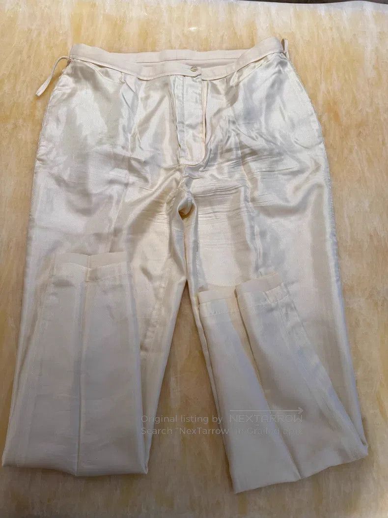 Hermes Hermes Off-white women's trousers, 100% linen, lining 100% Size 25" / US 0 / IT 36 - 4 Thumbnail