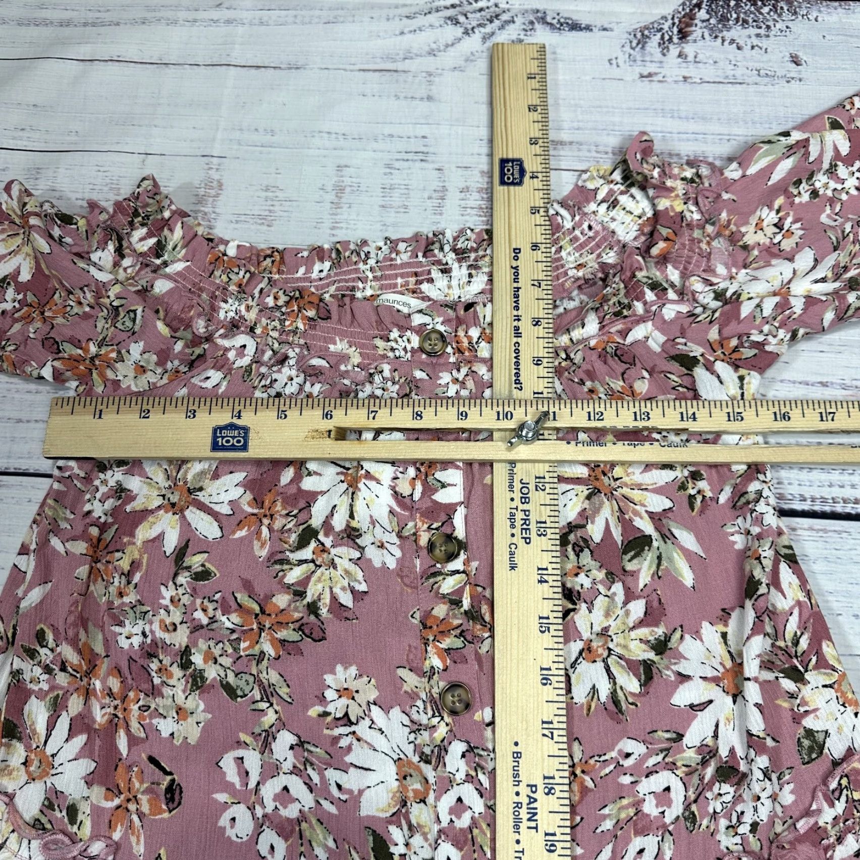 Vintage Maurices Blouse Shirt Off the Shoulder Pink Floral Short Sleeve Ruffle S NWT Women Tops Size S / US 4 / IT 40 - 2 Thumbnail
