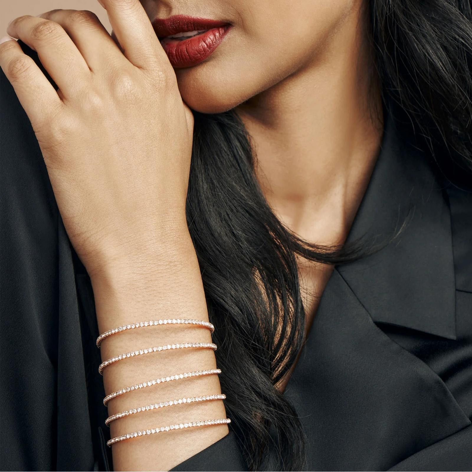 Other Anne Klein Multi-Row Rhinestone Flex Bracelet – Silver-Tone Size ONE SIZE - 3 Thumbnail