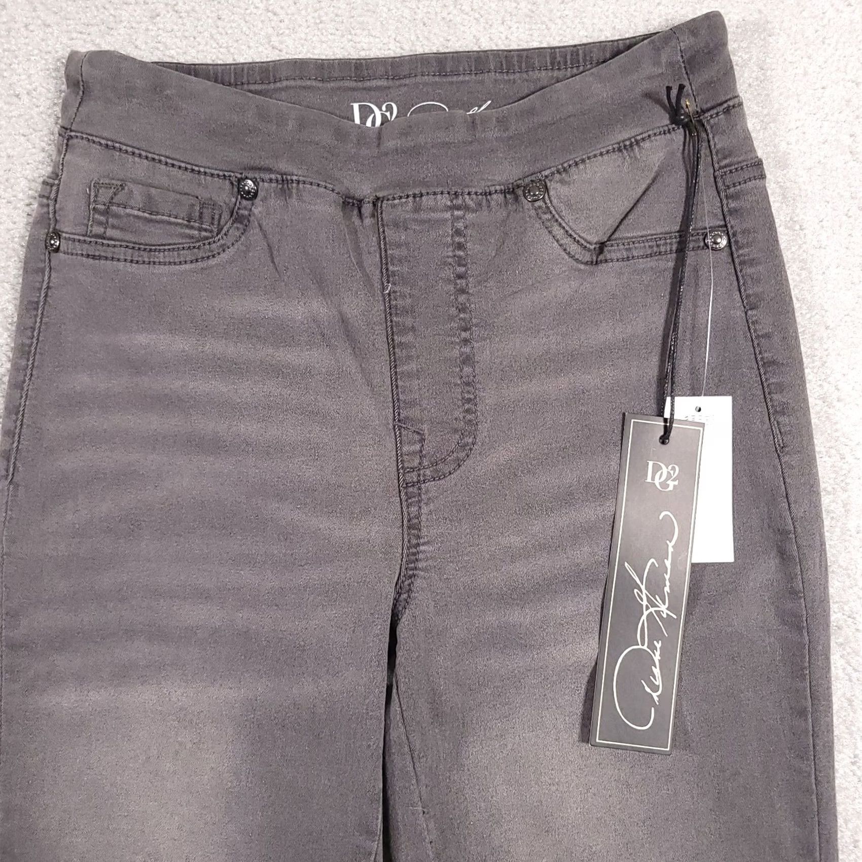 Denime Diane Gilman DG2 Denim Capri Pull-On Jeans Women XXS Gray Stretch Mid-Rise Size 42" / US 20 - 3 Thumbnail