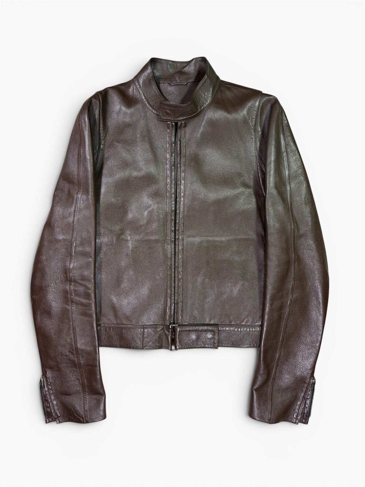 Gucci 00's Brown Leather Jacket by Gucci Size US M / EU 48-50 / 2 - 1 Thumbnail