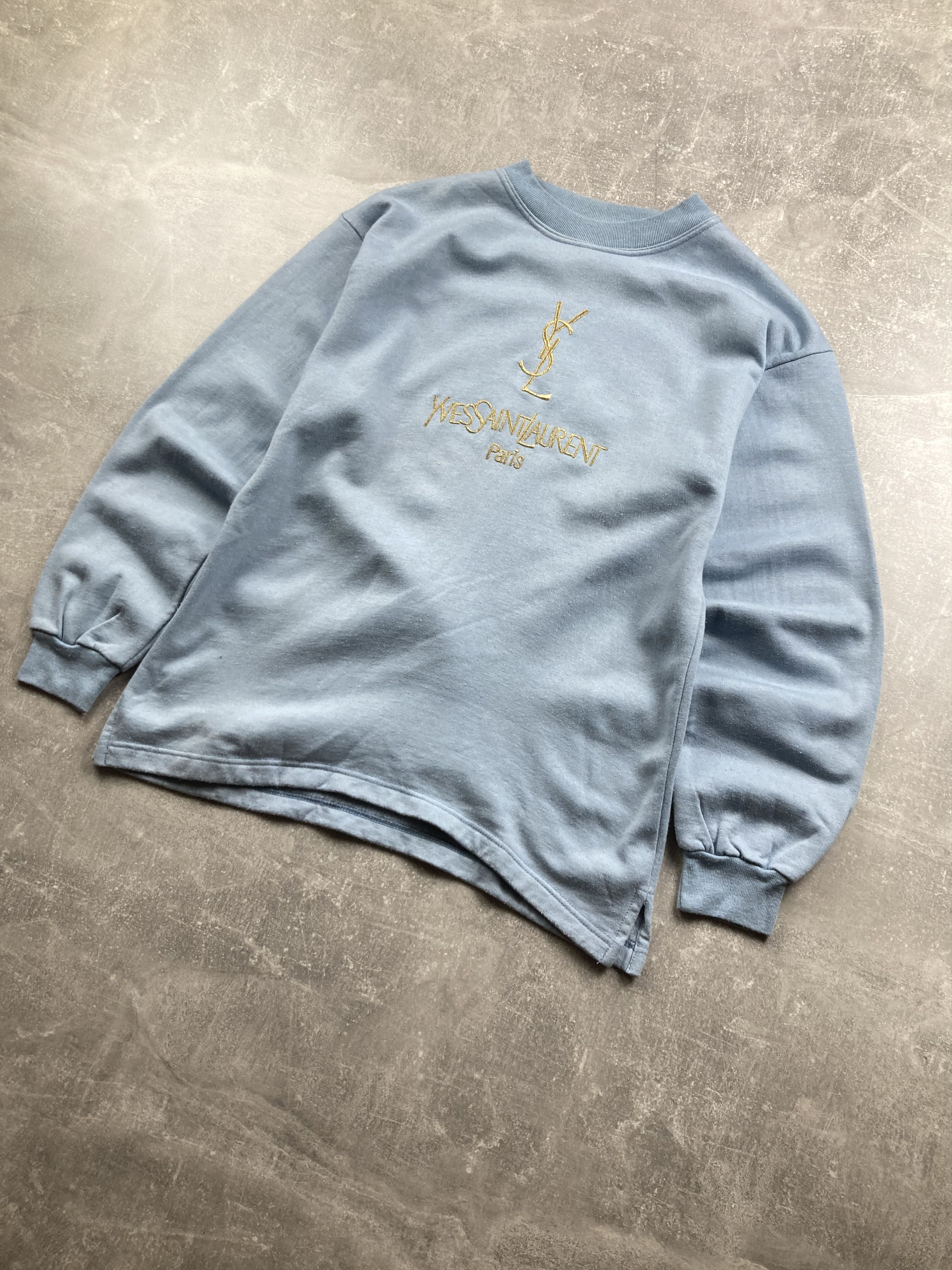 Other Yves Saint Laurent big logo oversize bootleg blue sweatshirt Size US M / EU 48-50 / 2 - 8 Thumbnail