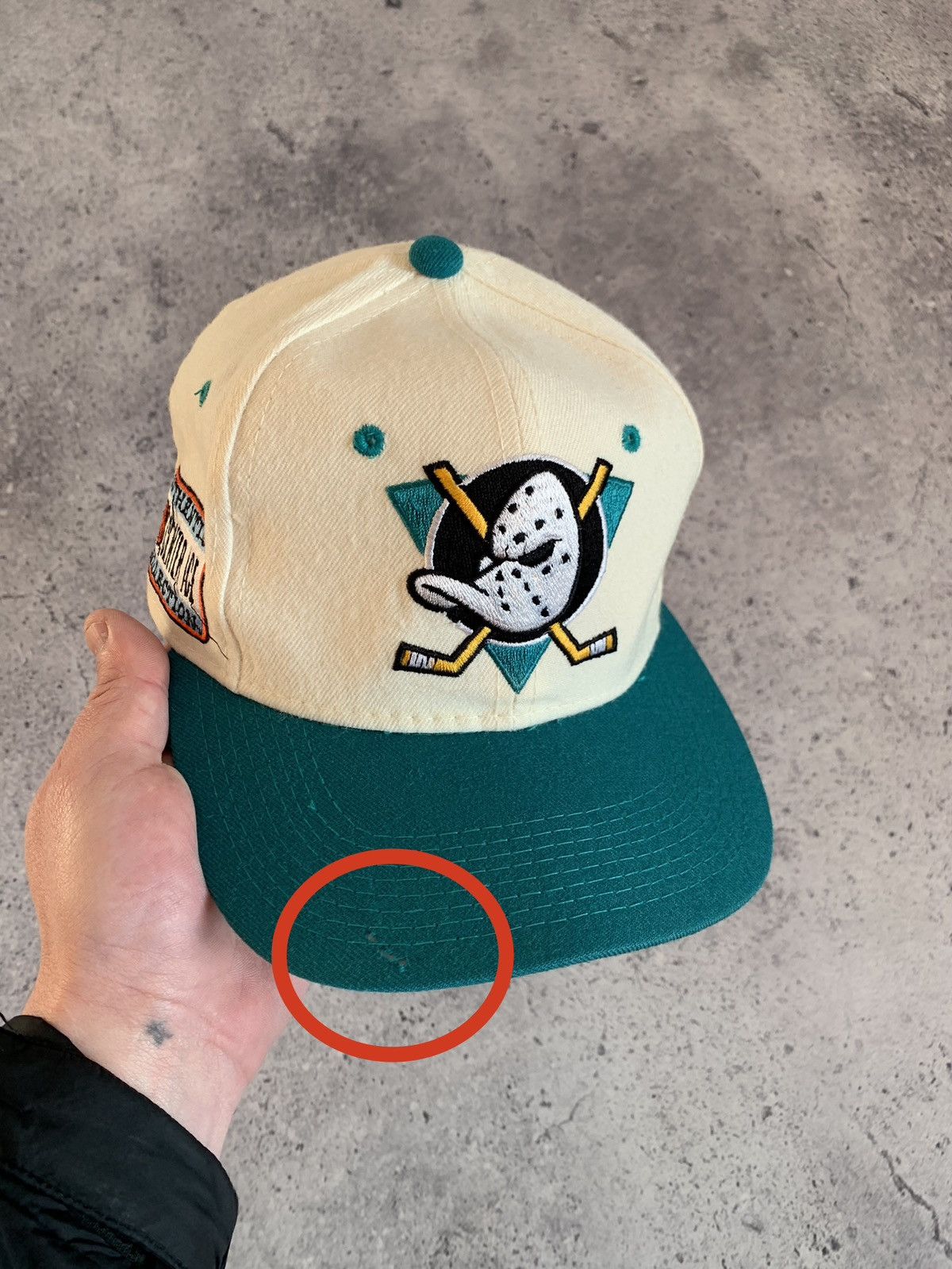 NHL VTG 90’s Mighty Ducks NHL Sports Specialties 7 1/8 Wool Cap Size ONE SIZE - 2 Thumbnail