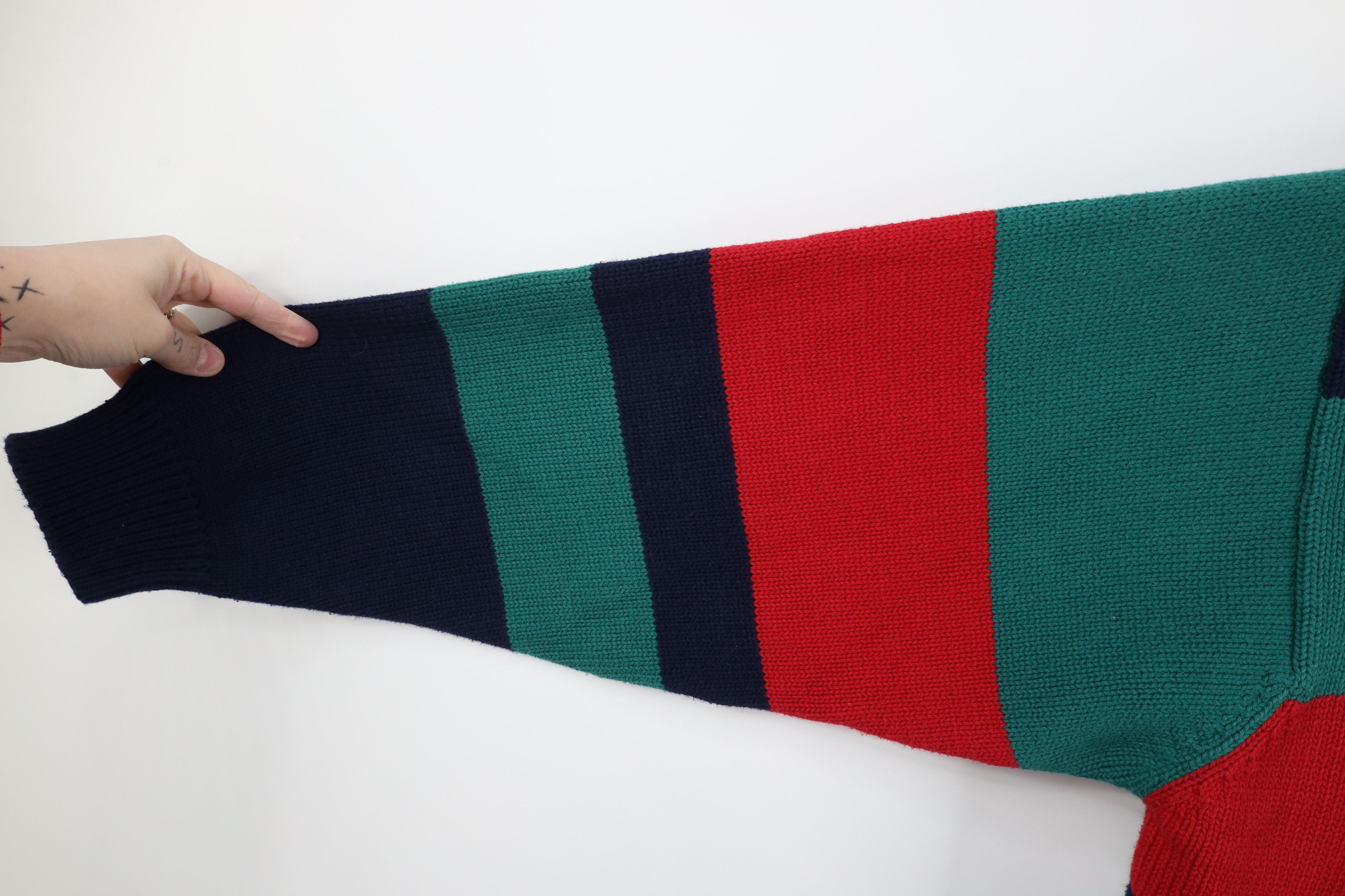 American Eagle Outfitters × Vintage Vintage 90s American Eagle Outfitters Block Knit Sweater Size US L / EU 52-54 / 3 - 5 Thumbnail