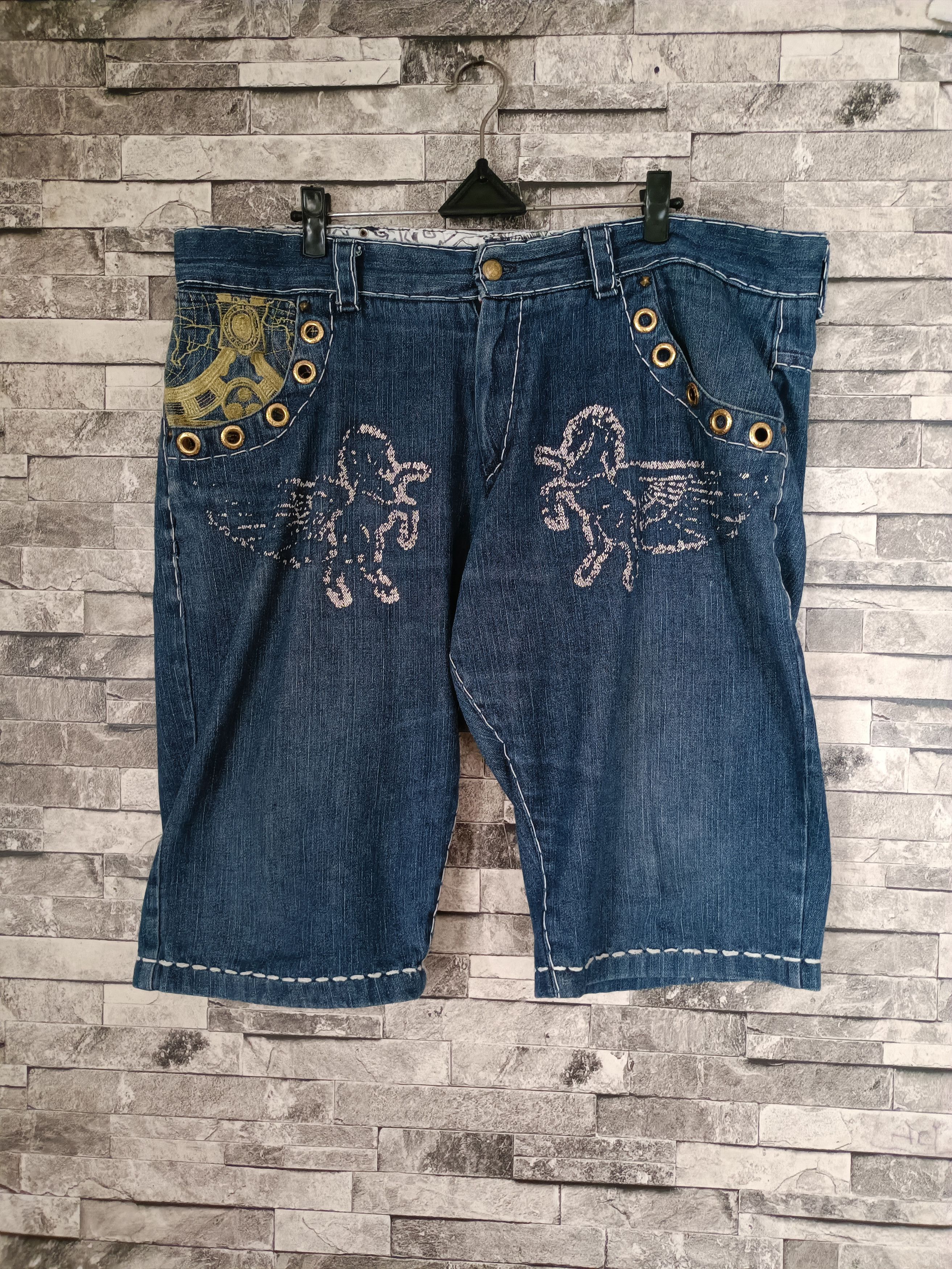 Japanese Brand Bagarch denim pegasus jorts short pants Size US 38 / EU 54 - 2 Thumbnail