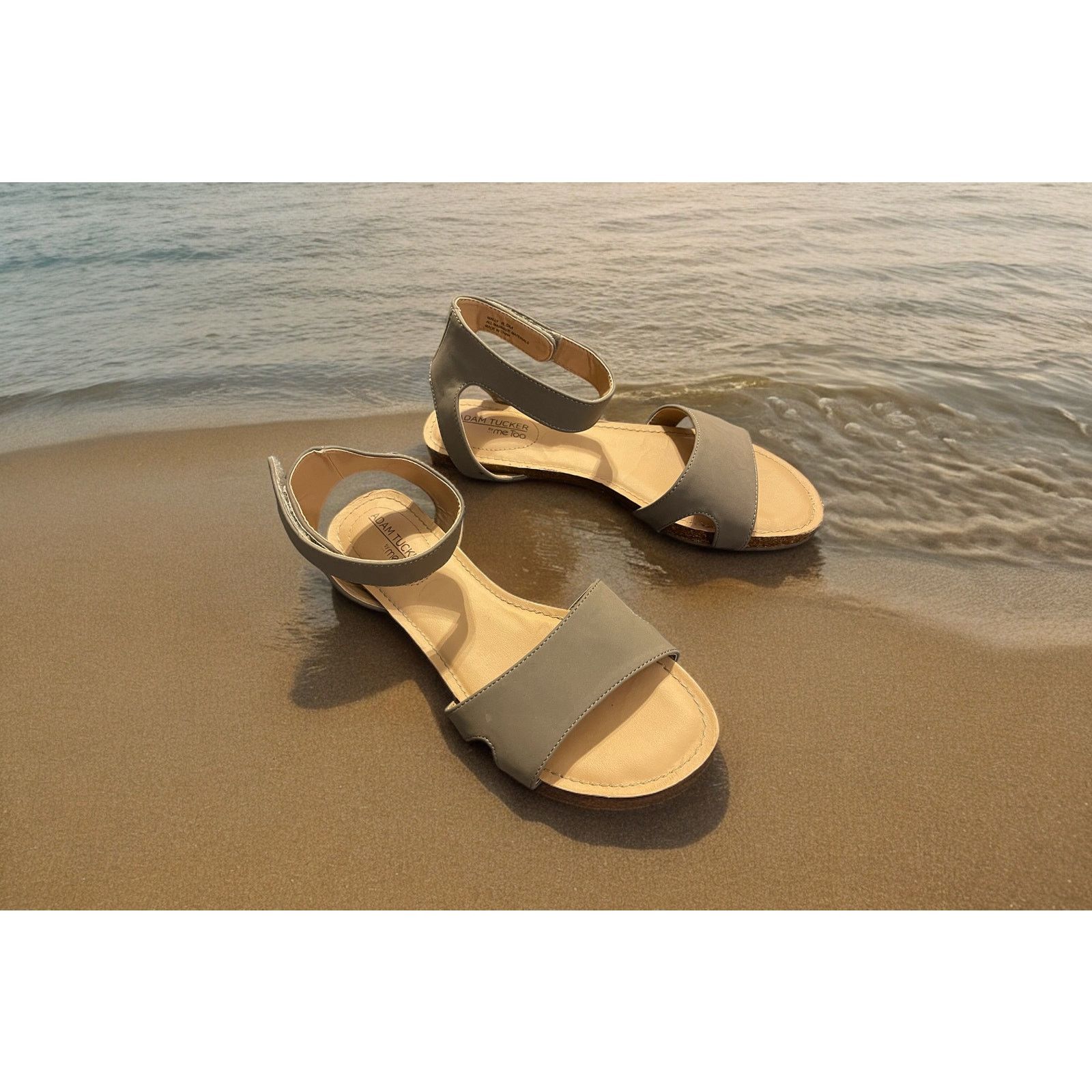 Unknown London Sandals Adam Tucker By Me Too Flats Ankle Straps Sz 8.5 M Size US 8.5 / IT 38.5 - 3 Thumbnail