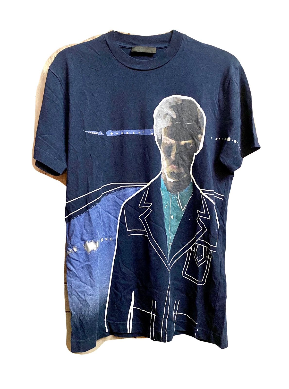 Prada prada men blue printed t-shirt S Size US S / EU 44-46 / 1 - 1 Thumbnail
