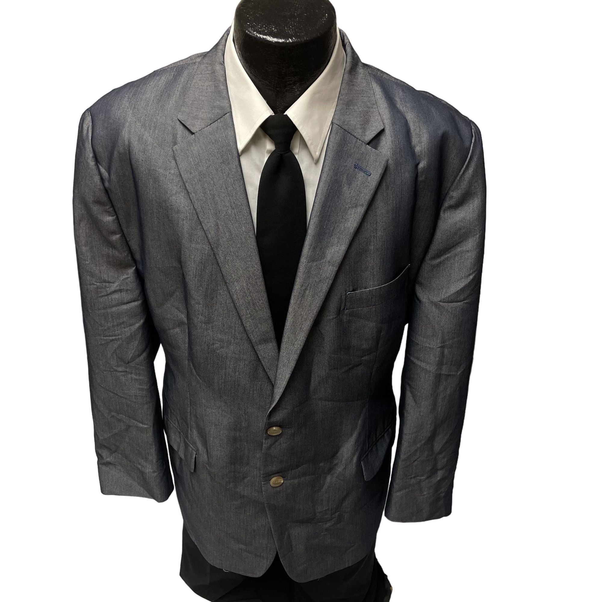 Ralph Lauren Ralph Lauren Steel Blue Silver SHARKSKIN Sport Coat Size 44R - 1 Thumbnail