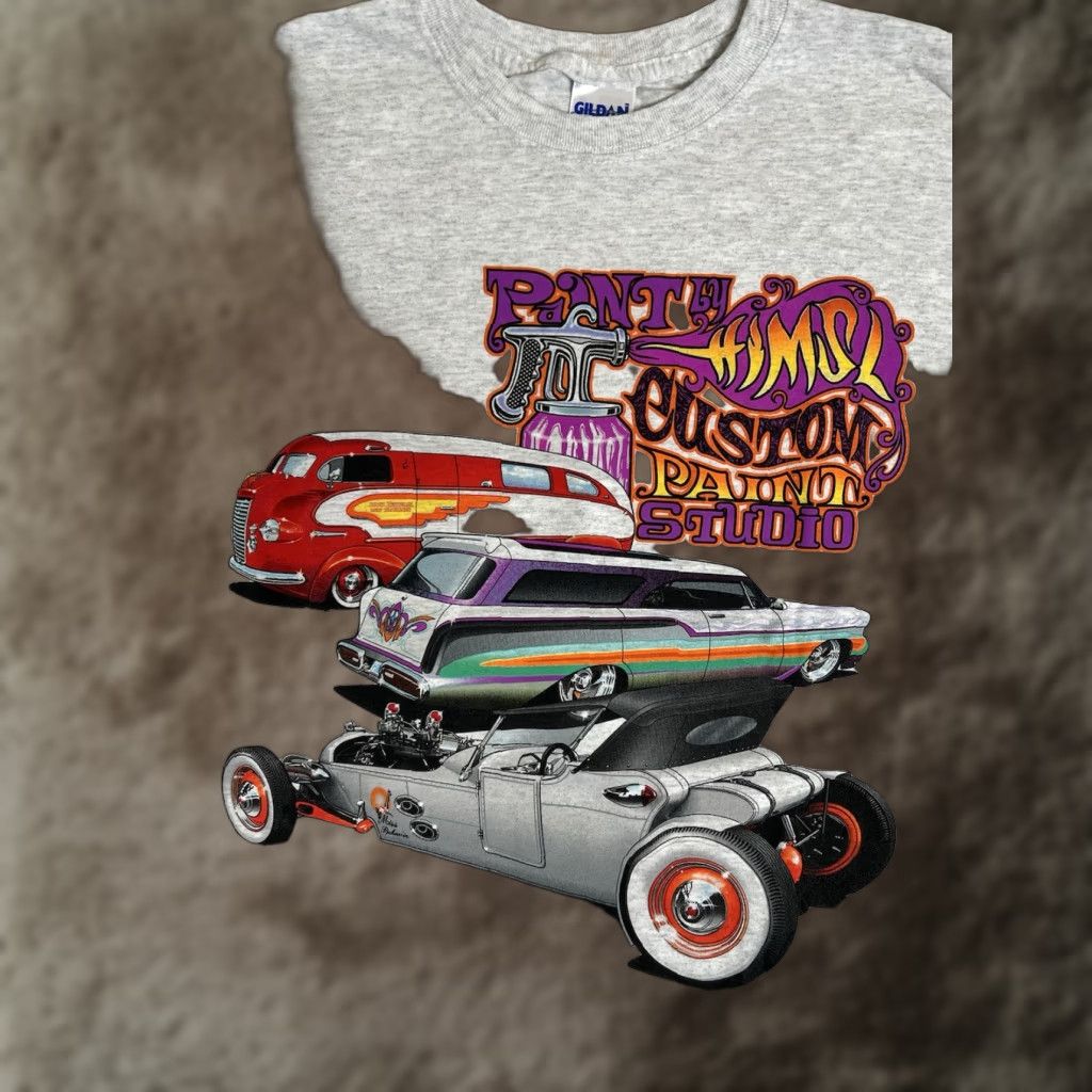 Vintage VINTAGE M & M T-Shirt Men Short Sleeve Crew Neck Gray Cotton Custom Paint Studio 90s Cars Hot Rod Roadster Andy’s Tee Size M Size US M / EU 48-50 / 2 - 1 Thumbnail