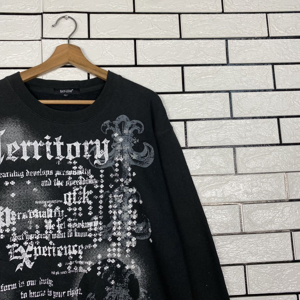 Japanese Brand 📌Vintage Sweatshirt Bay-Leaf Overprint Punk Design Size US L / EU 52-54 / 3 - 7 Thumbnail