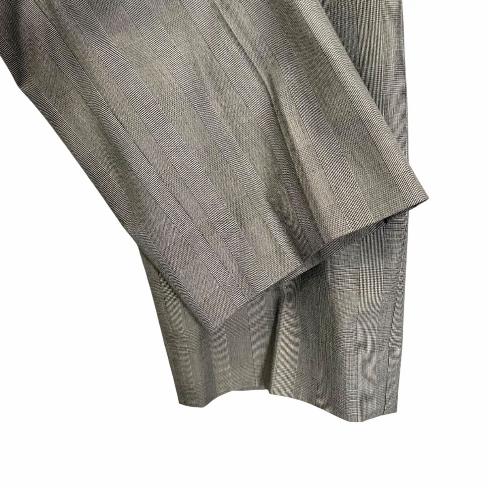 Banana Republic VINTAGE Banana Republic Glen Plaid Slim-Fit Dress Pant Taupe Mens 36X30 100% Cotton NEW Size US 36 / EU 52 - 7 Thumbnail