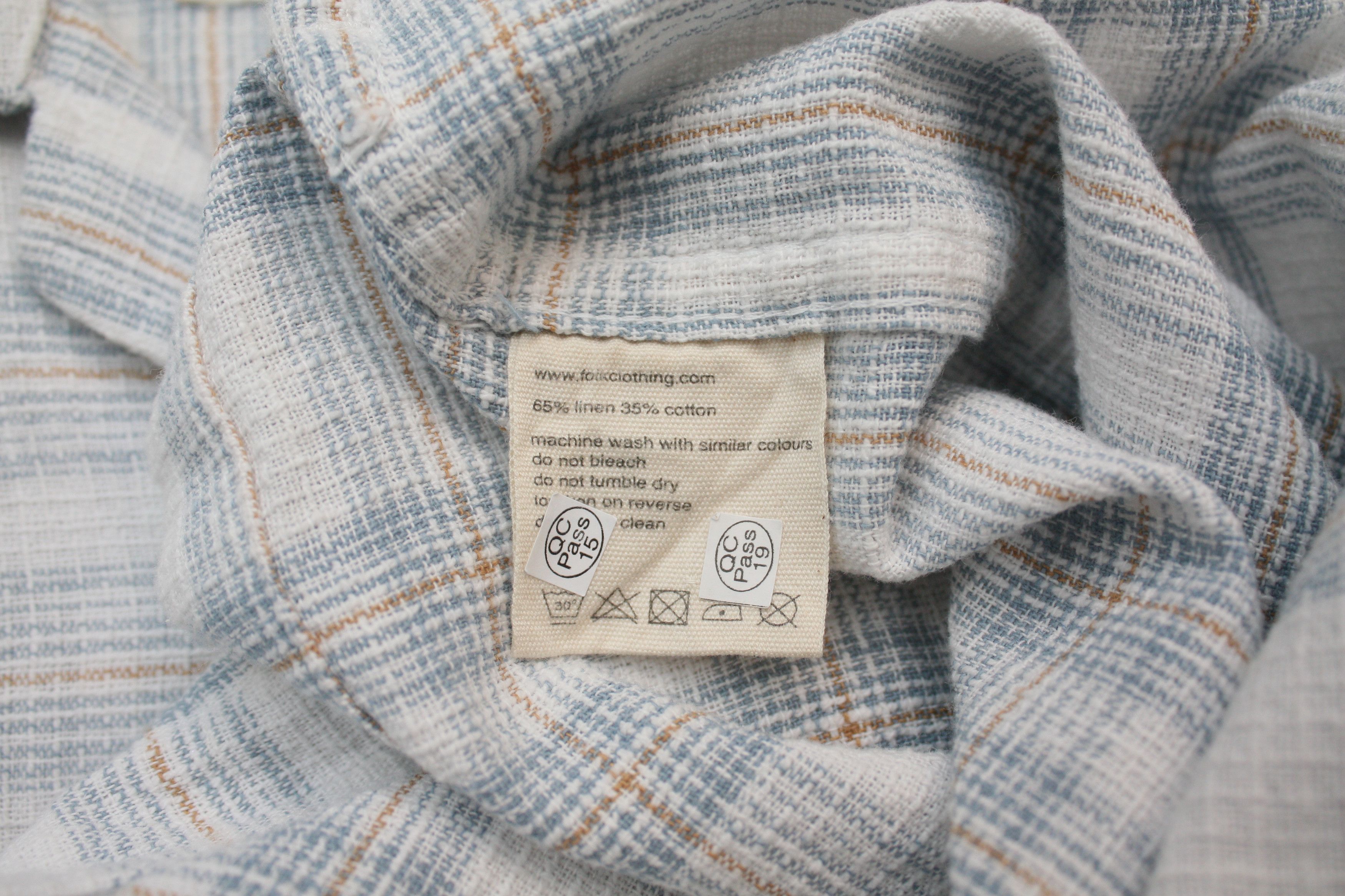 Folk Folk Linen White Blue Checkered Short Sleeve Shirt Size US L / EU 52-54 / 3 - 5 Thumbnail
