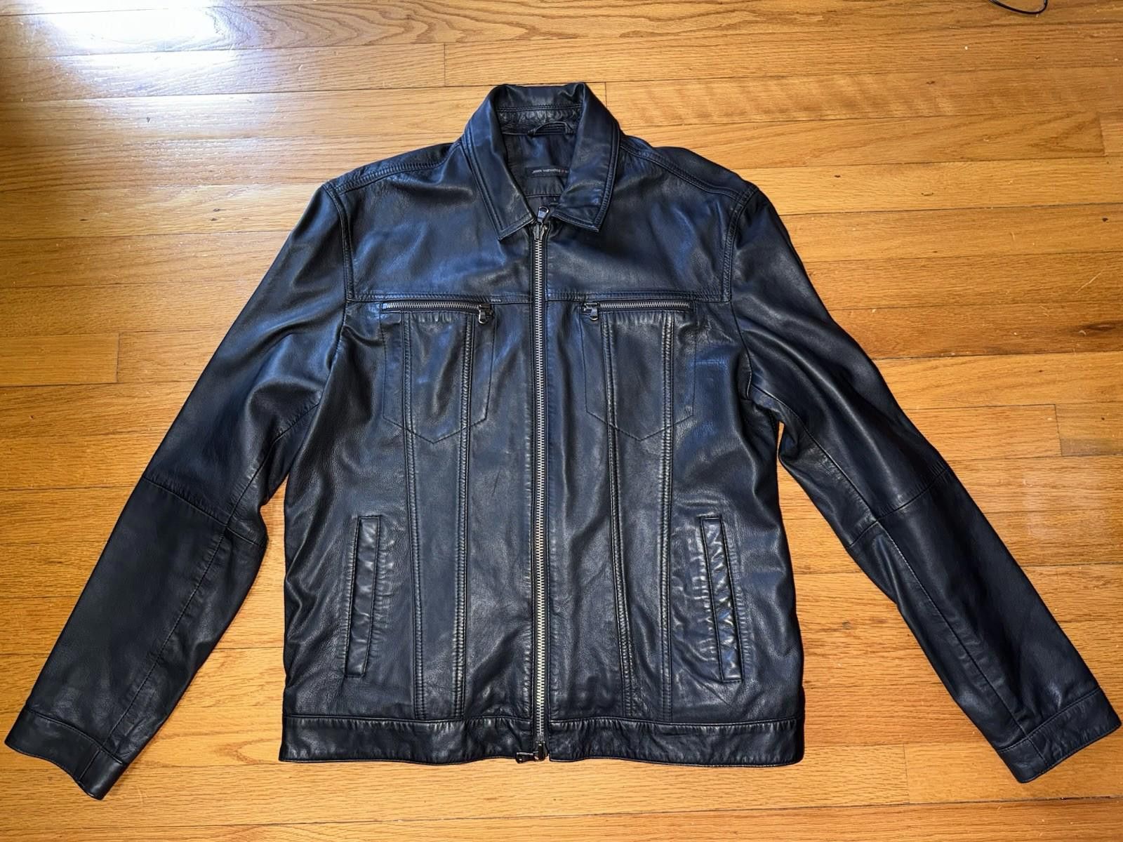 John Varvatos John Varvatos Brando Band Collar 100% Leather Jacket Black L Size US L / EU 52-54 / 3 - 1 Thumbnail