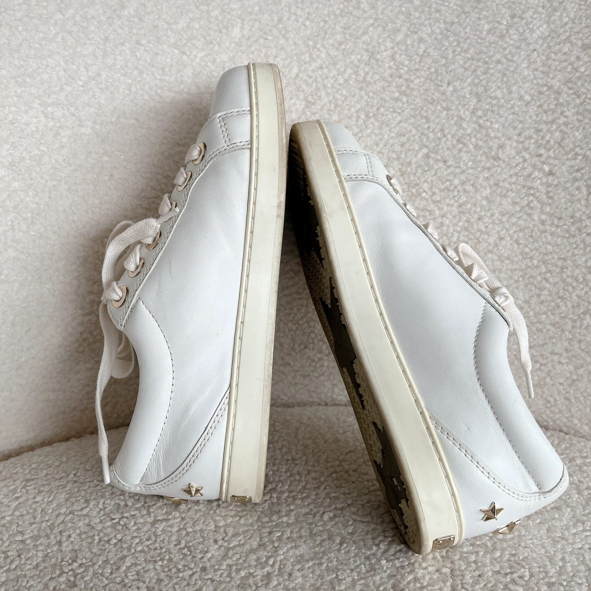 Jimmy Choo Jimmy Choo white sneakers size 35.5 Size US 5 / IT 35 - 5 Thumbnail