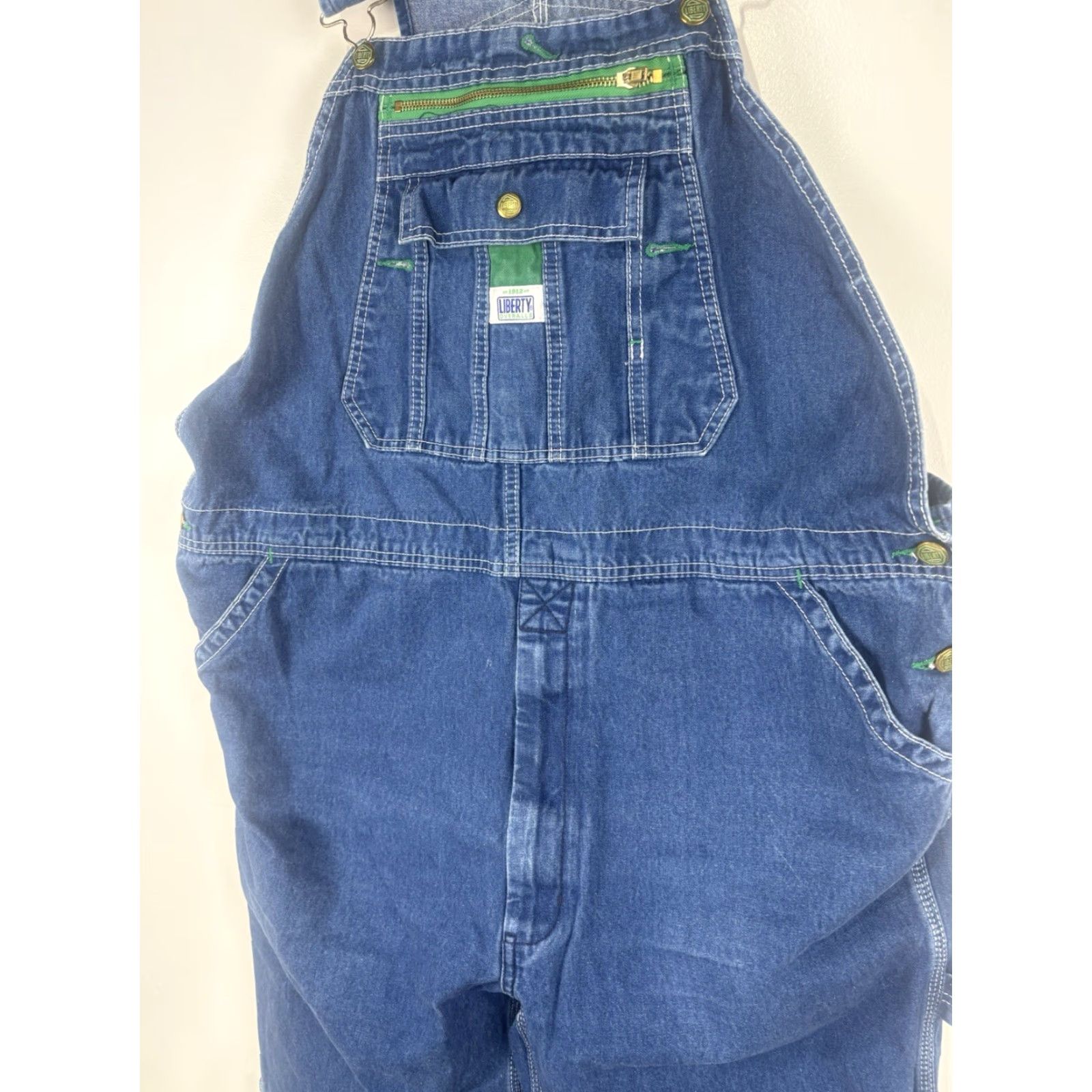 Vintage Liberty Men’s Denim Bib Overalls 42X32 Mid Rise Blue 90s USA Workwear Size US 42 / EU 58 - 4 Thumbnail