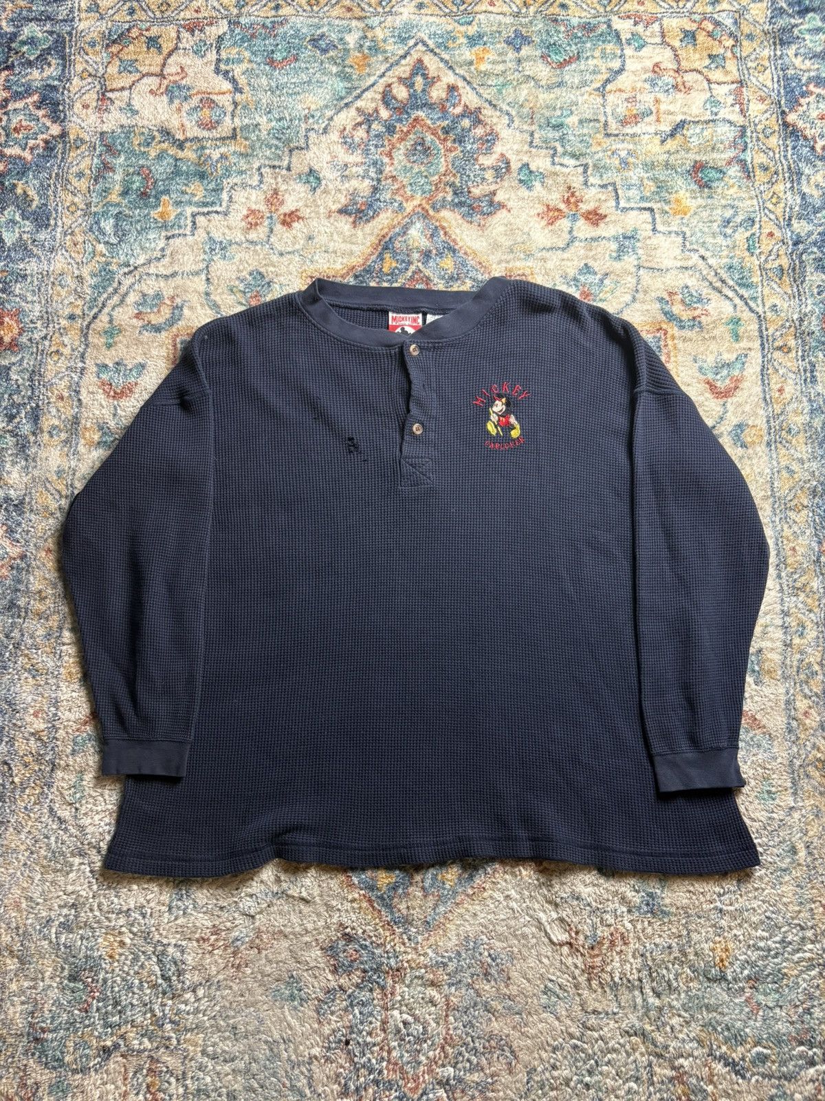 Disney Vintage Disney Mickey Explorer Thermal Long Sleeve Shirt Size US XXL / EU 58 / 5 - 1 Thumbnail