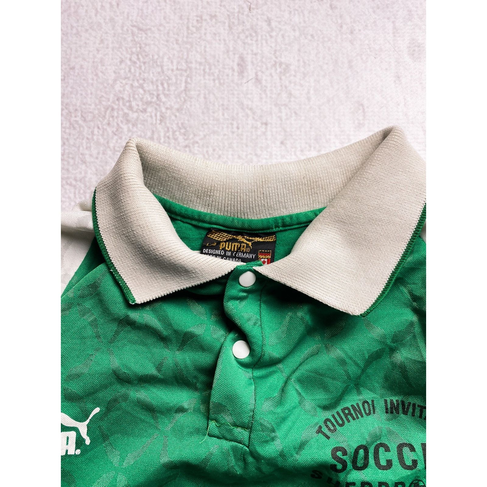 Puma Vintage 90s Puma Green Collared Jersey - Men's Large Size US L / EU 52-54 / 3 - 3 Thumbnail