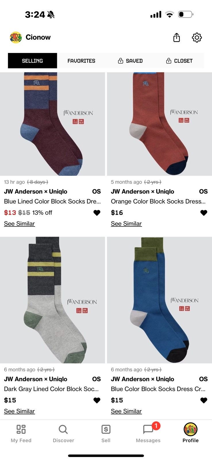 JW Anderson × Uniqlo Set of 23 JW Anderson x Uniqlo Socks Size ONE SIZE - 6 Thumbnail