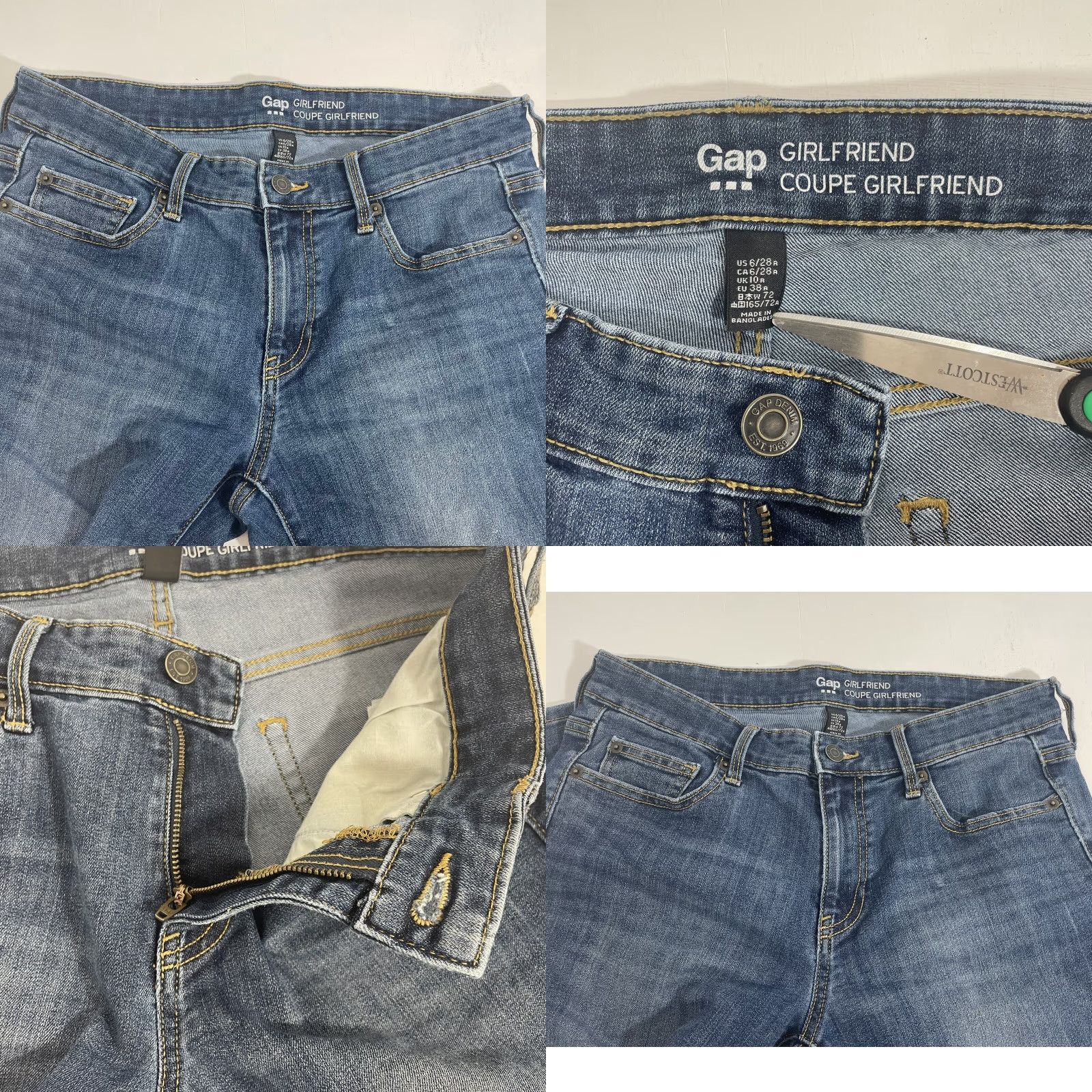 Gap VINTAGE Gap Girlfriend Blue Jeans Women Size 6 Regular Rise 11 in 30 in Waist 26 in Inseam 26 in Pants Denim Size 28" / US 6 / IT 42 - 8 Thumbnail