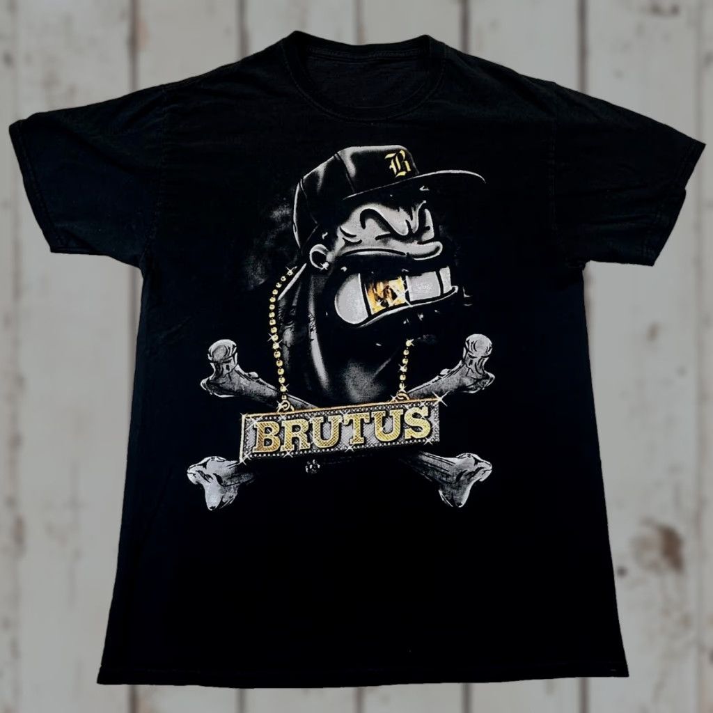 J Brand Brutus Gold Tooth Men's Medium Licensed Popeye Thug Villain Cross Bones Y2K Tee Size US M / EU 48-50 / 2 - 1 Thumbnail