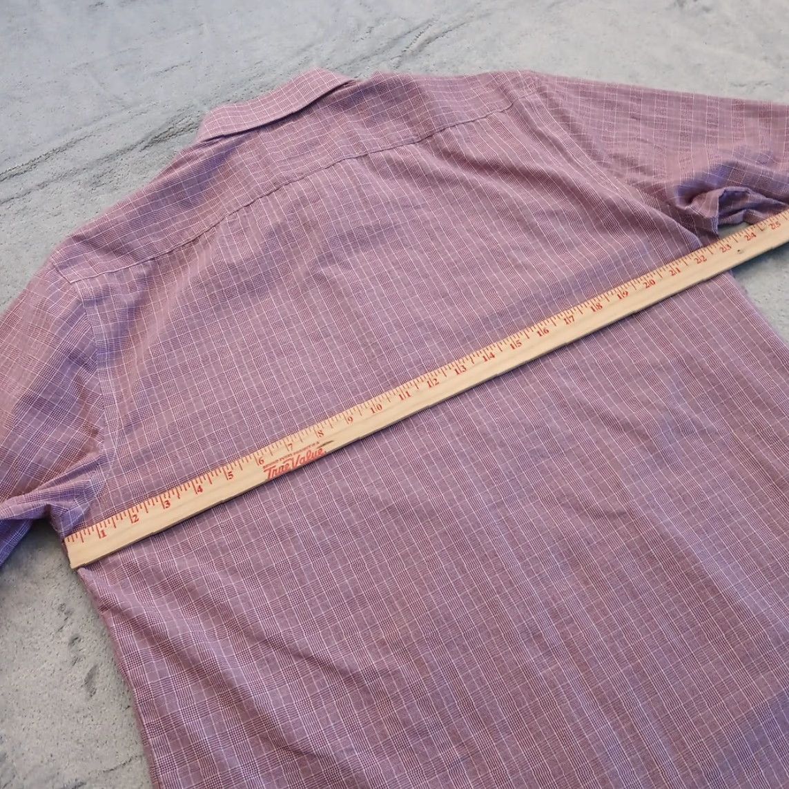 Stafford Stafford Shirt Mens 16.5 Purple Plaid Long Sleeve Button-Up Size US XL / EU 56 / 4 - 7 Thumbnail