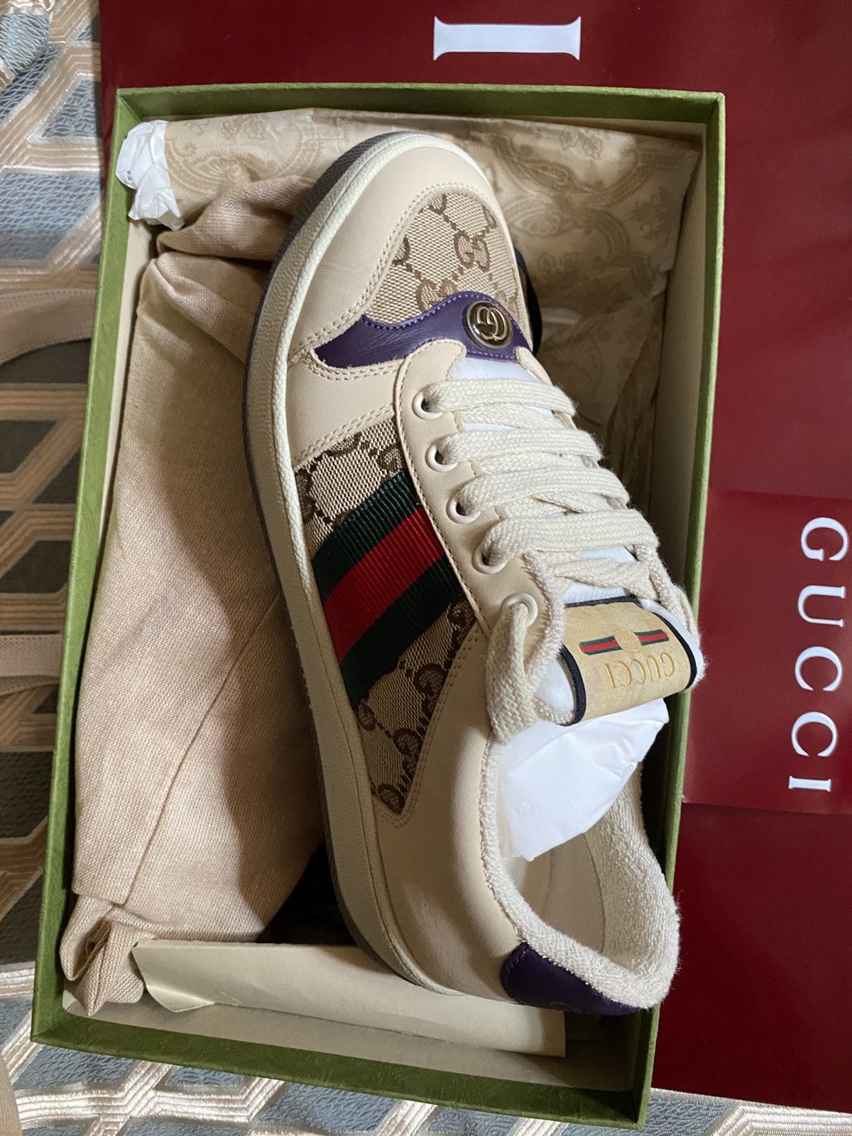 Gucci 🔥 GUCCI 🔥 Baskets Screener à motif GG pour femme Size US 7 / IT 37 - 6 Thumbnail