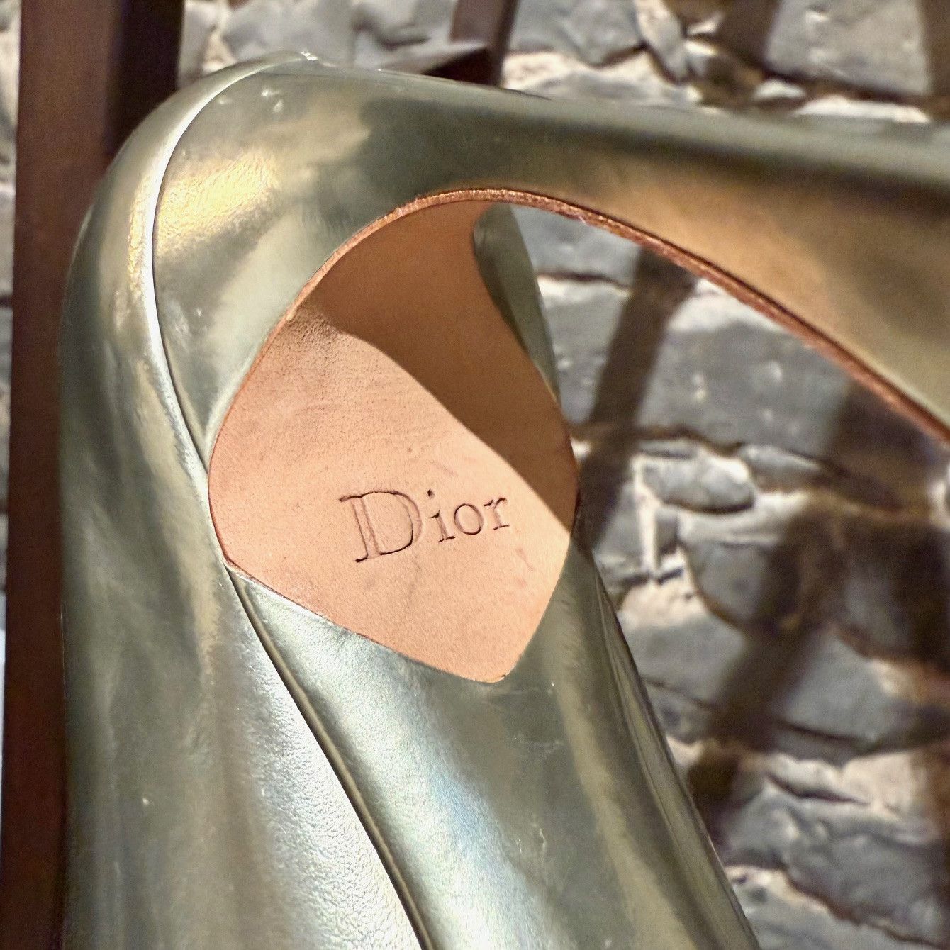 Dior Christian Dior Metallic Gold Patent Songe Pointy Pumps Size US 6.5 / IT 36.5 - 8 Thumbnail