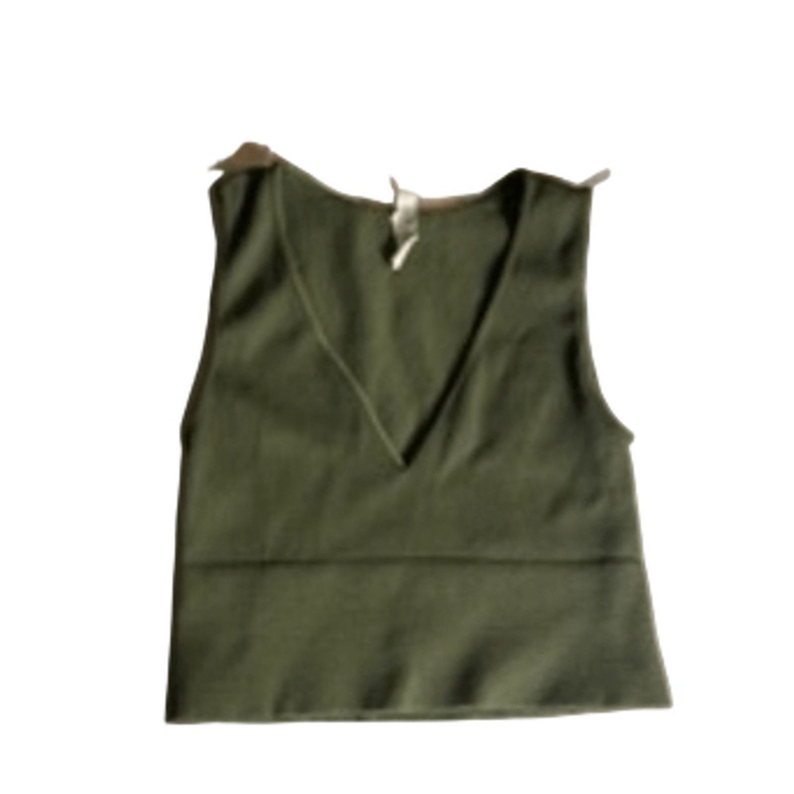 Other Nikibiki Sage Green Ribbed Crop Tank Top Small Minimalist Size S / US 4 / IT 40 - 3 Thumbnail