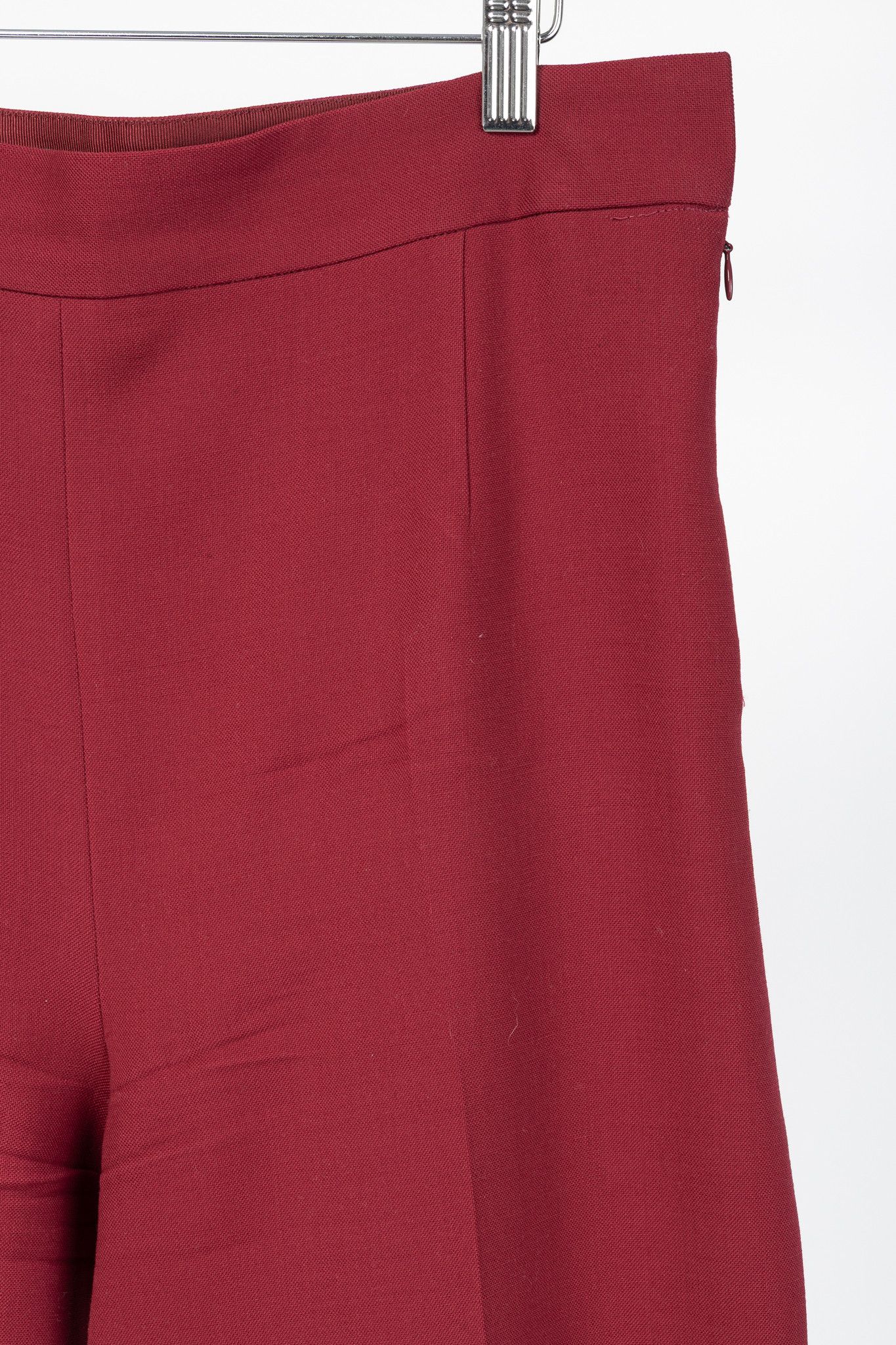 The Row The Row Red Wool Crepe-Knit Wide-Leg Trousers Size 32" / US 10 / IT 46 - 4 Thumbnail