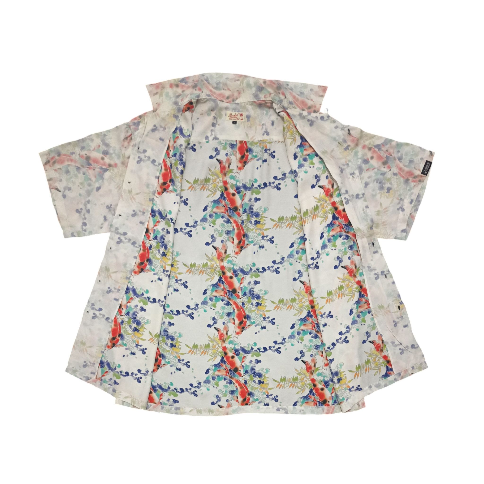 Japanese Brand Vintage Rocket Saddles co. KOI FISH Nishikigoi Aloha Shirt Size US L / EU 52-54 / 3 - 1 Thumbnail
