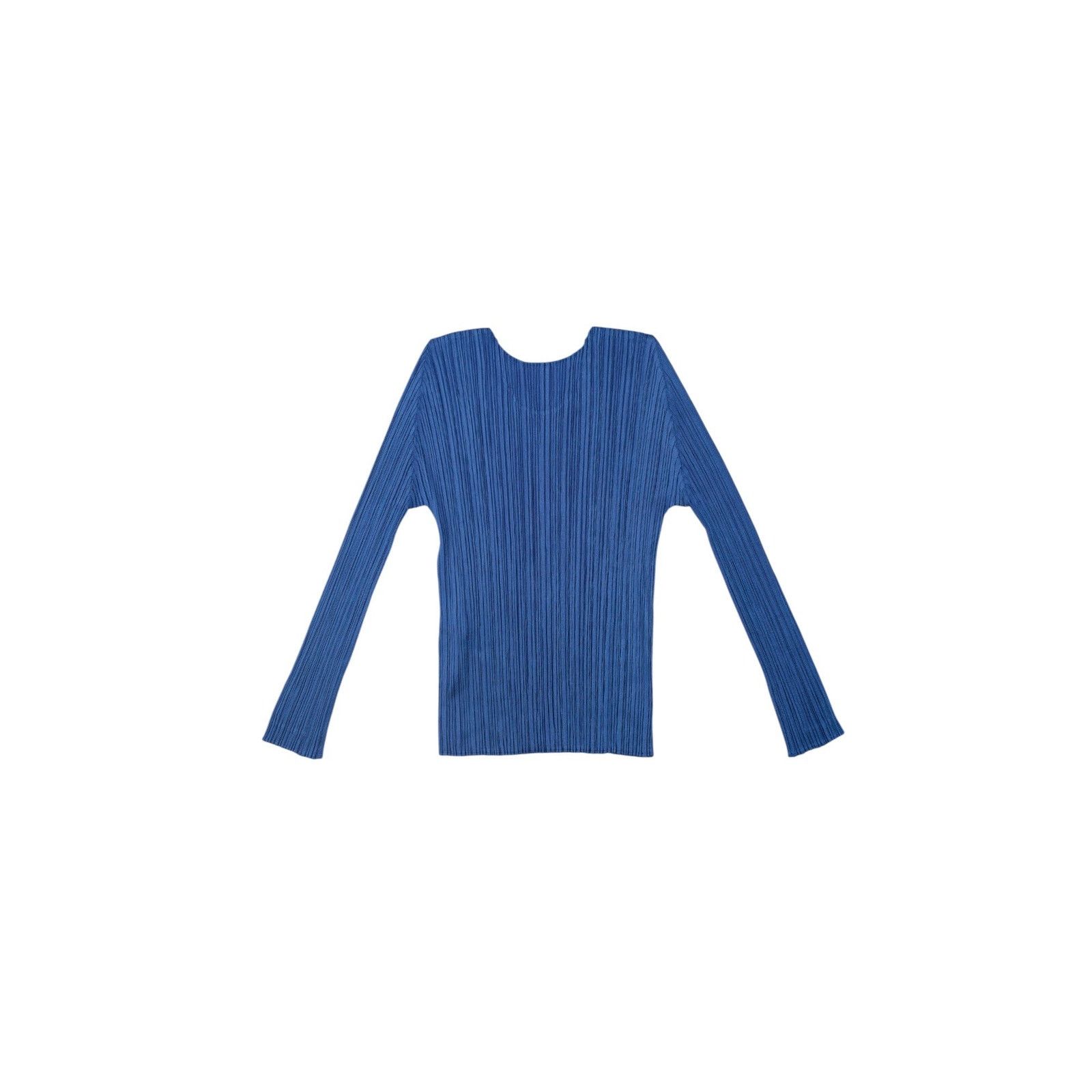 Issey Miyake Pleats Please Blue Long Sleeve Top Size L / US 10 / IT 46 - 2 Thumbnail