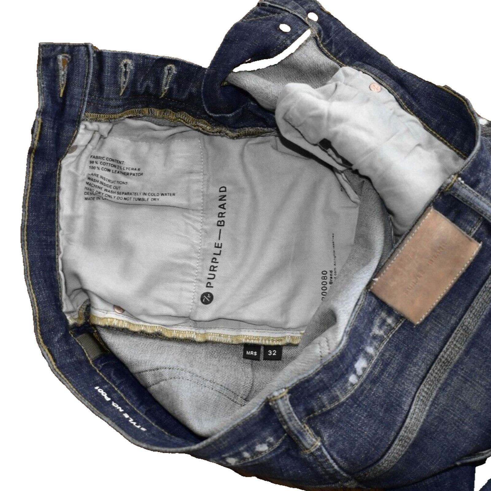 Purple Brand PURPLE BRAND No P001 Splatter Print Distressed Slim Jeans 32 Size US 32 / EU 48 - 4 Thumbnail