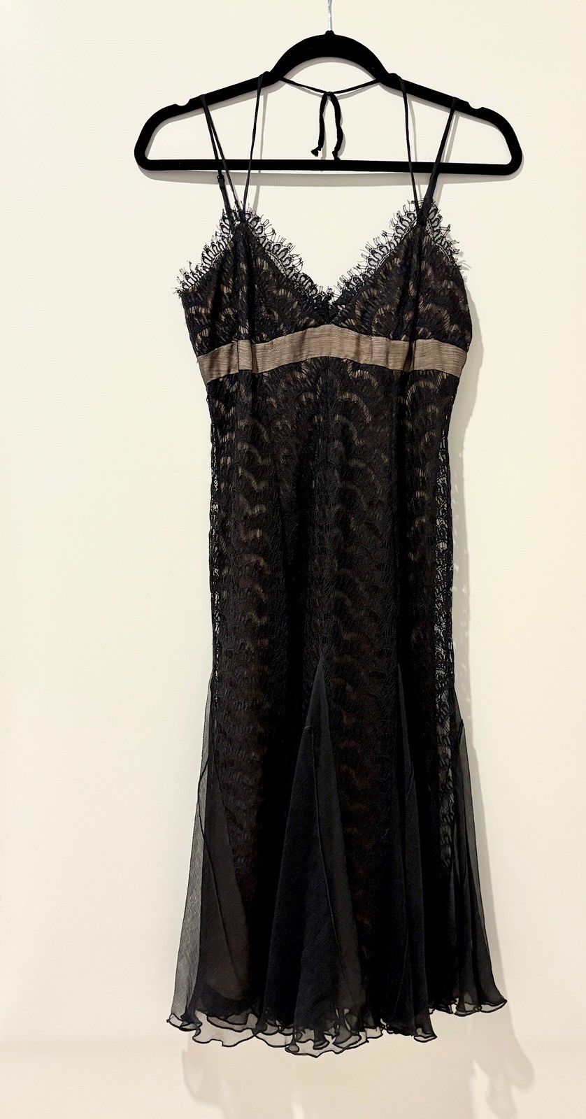 Vintage BCBGMAXAZRIA Black Lace Cocktail Dress Size 6