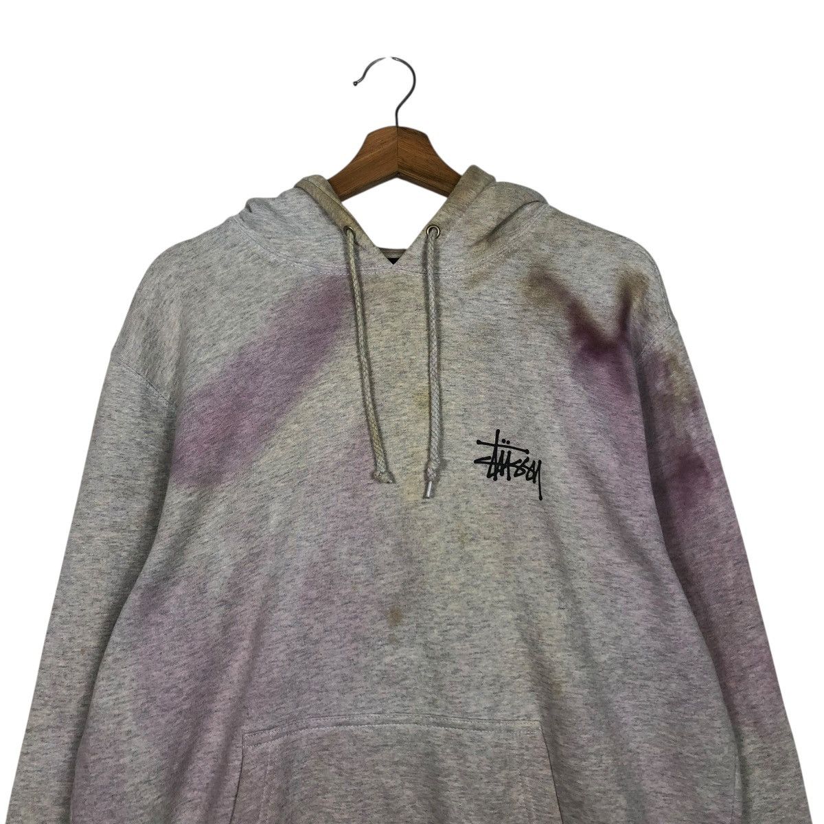 Stussy 🔥VINTAGE HOODIE STUSSY BIG LOGO ACID WASH DISTRESSED DESIGN Size US M / EU 48-50 / 2 - 14 Thumbnail