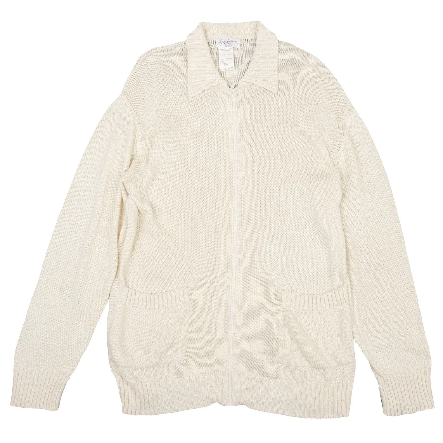 Yohji Yamamoto Yohji Yamamoto Cotton Loose Gauge Knit Jacket Cream 3 Size US L / EU 52-54 / 3 - 1 Thumbnail