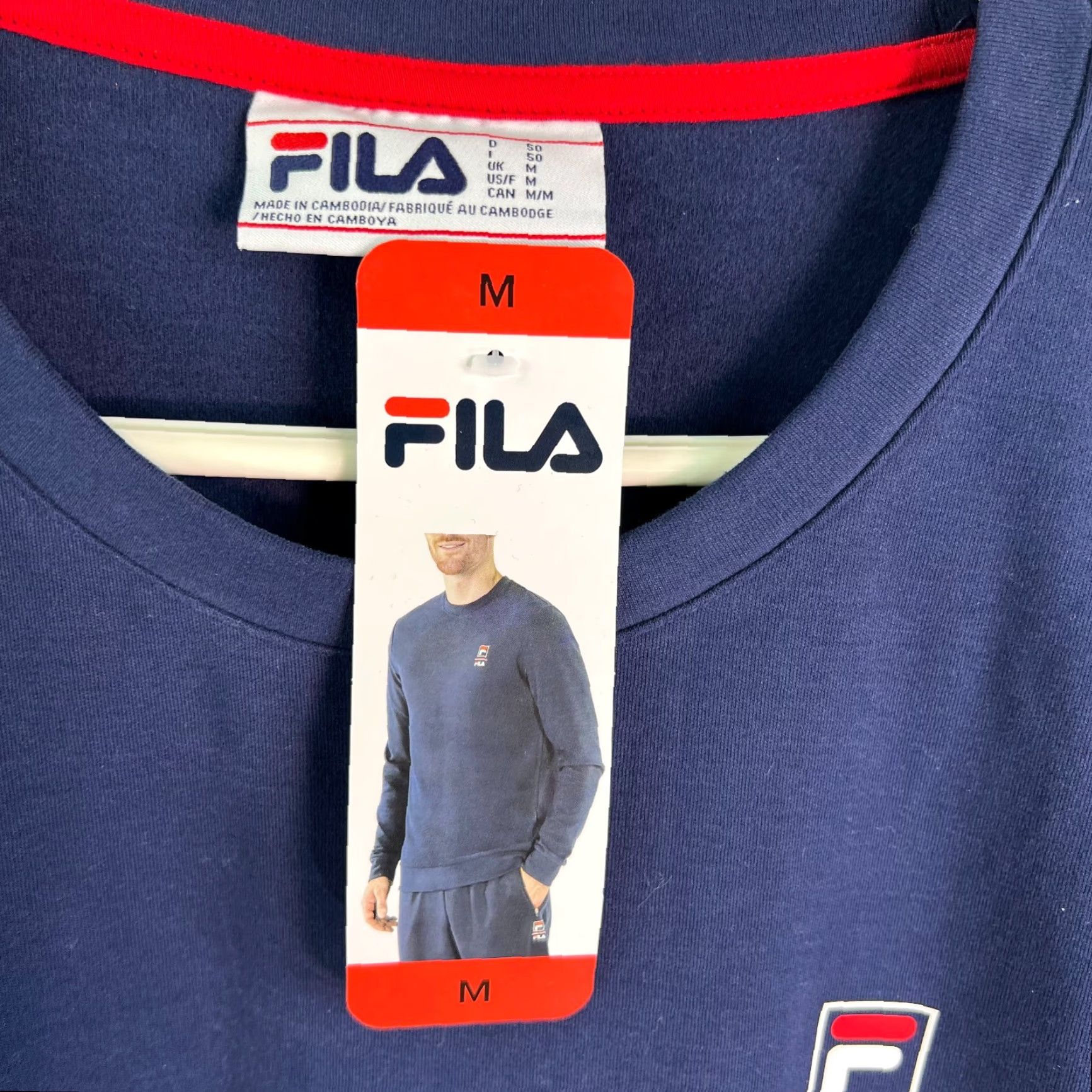 Fila FILA Mens Long Sleeve Crew Neck Pullover Sweatshirt Blue Size M Regular Fit Size US M / EU 48-50 / 2 - 4 Thumbnail