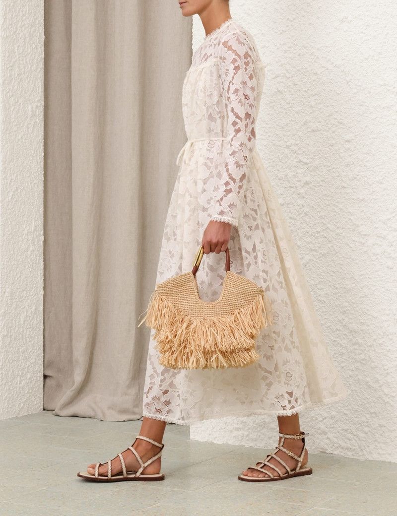 Zimmermann oc11z0226 Illuminate Lace Maxi Dress In White Size S / US 4 / IT 40 - 3 Thumbnail