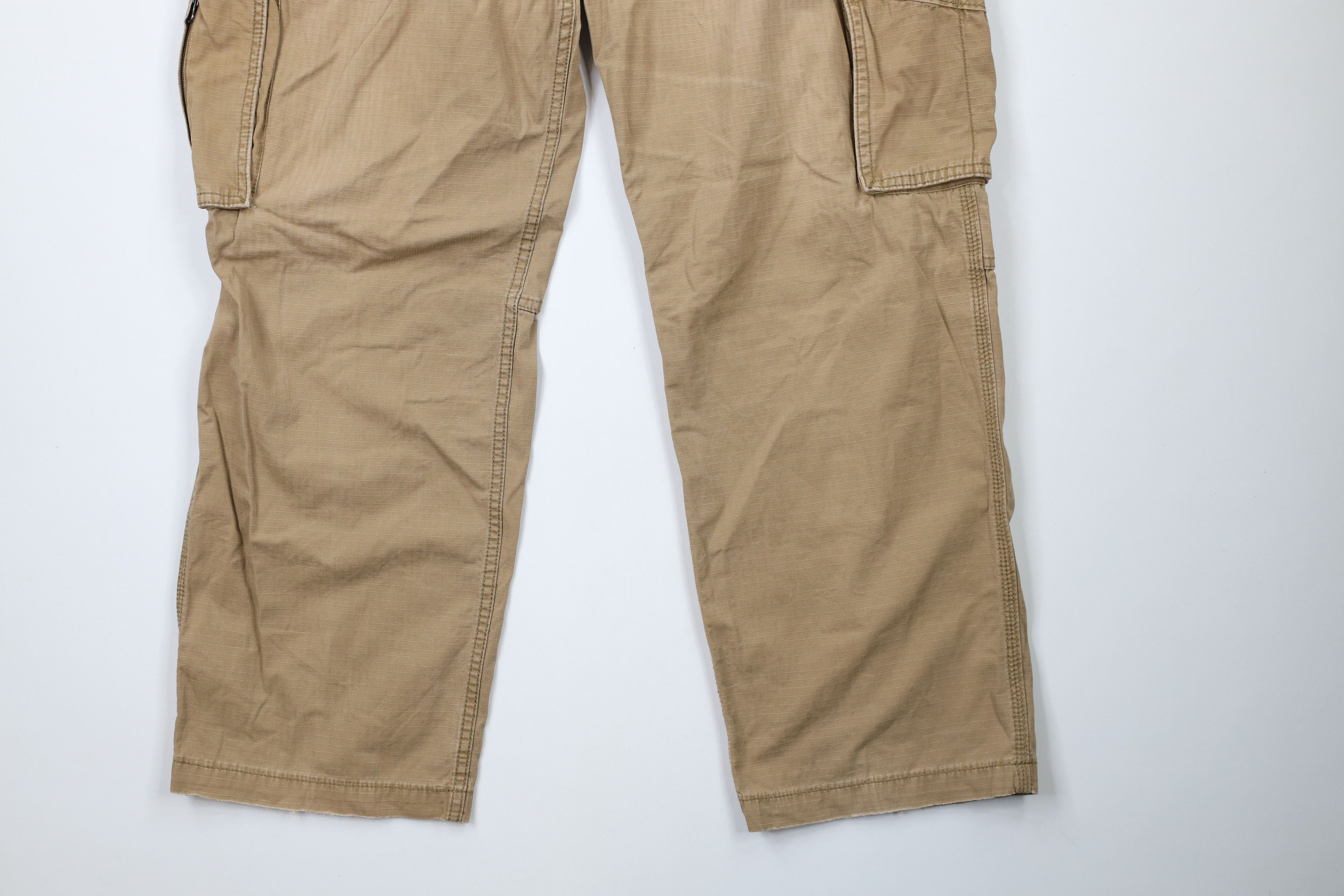 Carhartt × Vintage Vintage Carhartt Fit Ripstop Wide Leg Cargo Pants Beige Size 44 - 4 Thumbnail