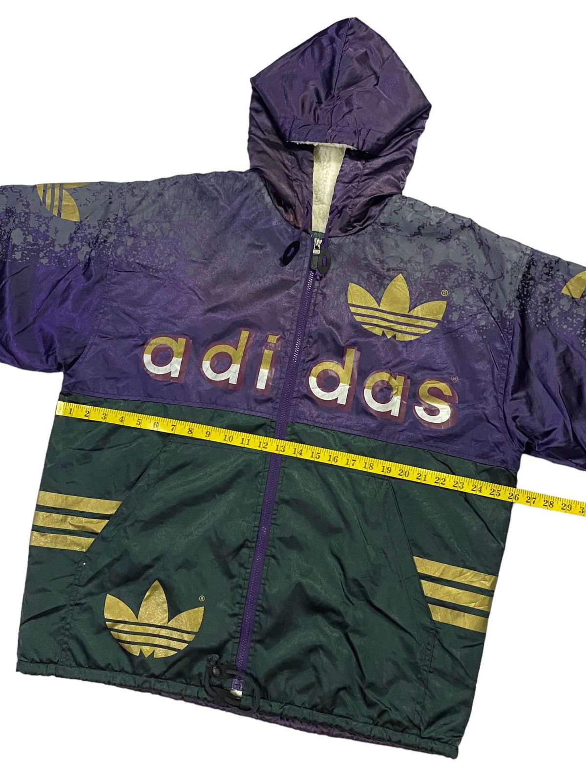 Adidas × Vintage Vintage 90s Adidas Big Logo Over Print Sherpa Jacket Size US M / EU 48-50 / 2 - 4 Thumbnail