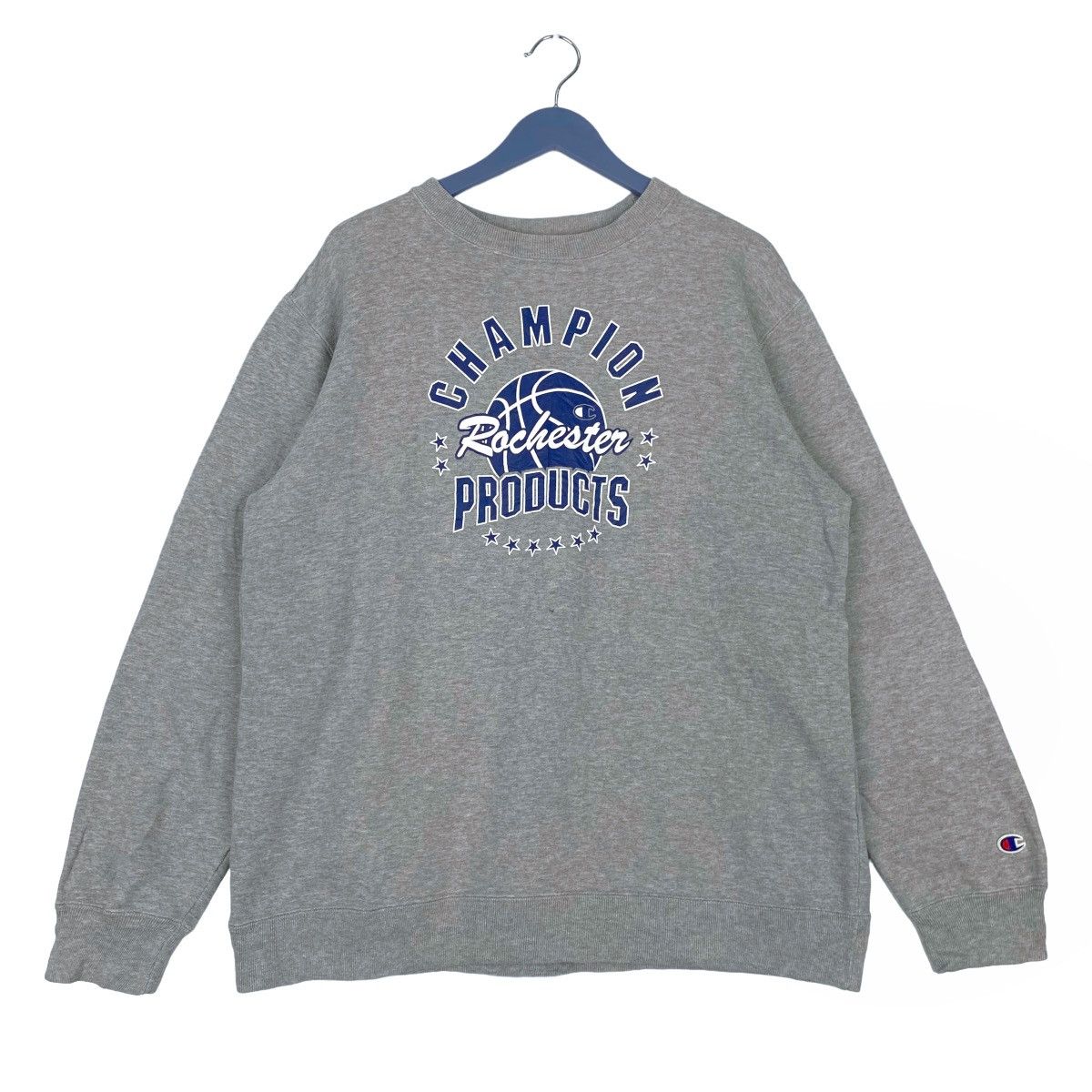 Champion × Vintage Vintage Champion Printed Crewneck Sweatshirt Gray Pullover Size US L / EU 52-54 / 3 - 1 Thumbnail