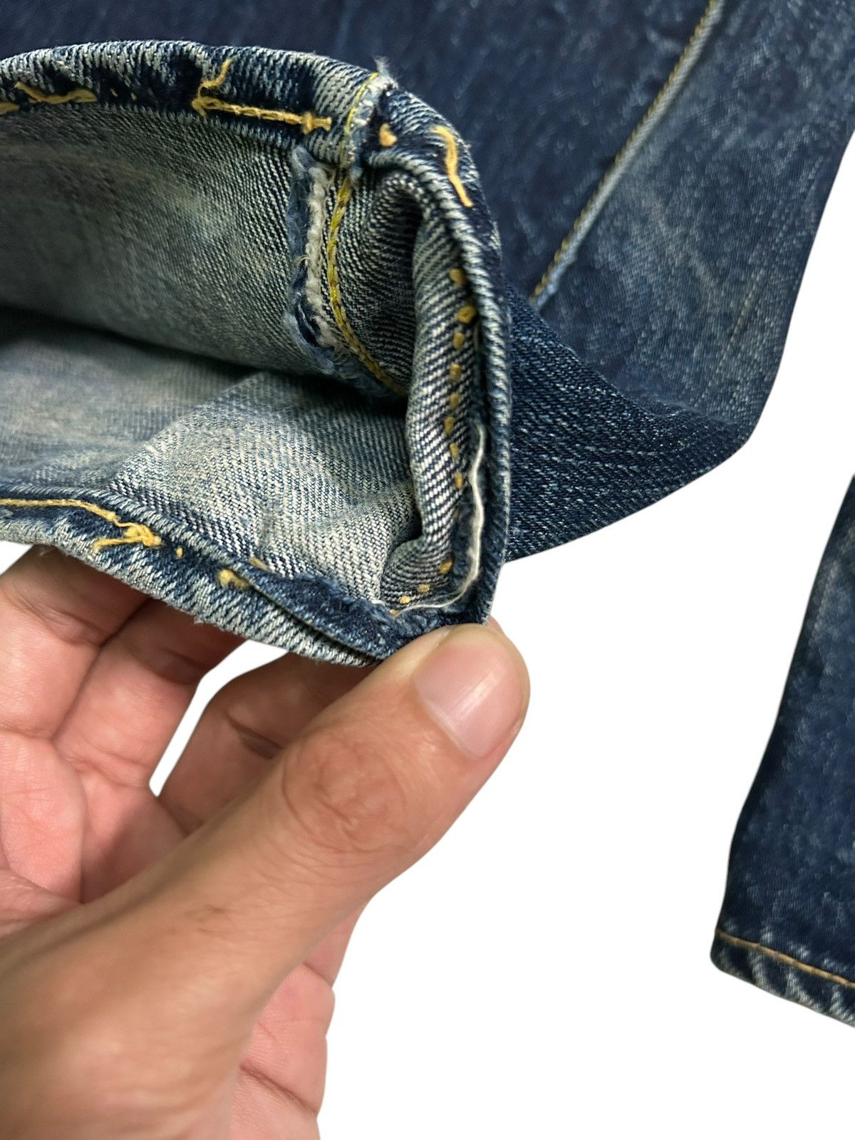Japanese Brand × Kapital × Vintage R.J.B JAPAN SELVEDGE DISTRESSED DENIM ☠️🎌🎌 Size US 34 / EU 50 - 8 Thumbnail