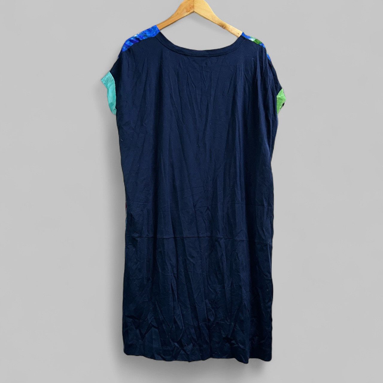 Tsumori Chisato Sleeveless Abstract Plaid Blue Green Dress Size XL / US 12-14 / IT 48-50 - 4 Thumbnail