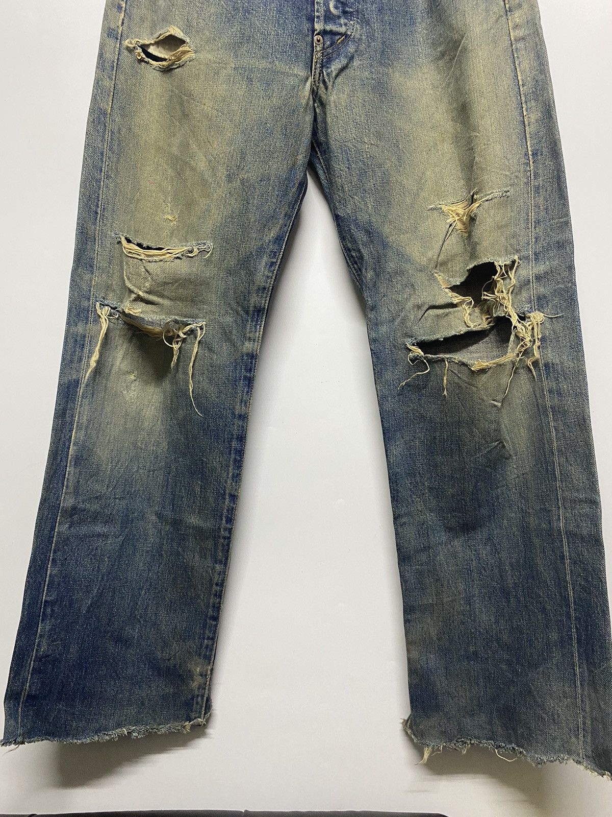 Levi's Levis BE 502 Button J22 Selvedge Distressed Denim Jeans Size US 34 / EU 50 - 4 Thumbnail