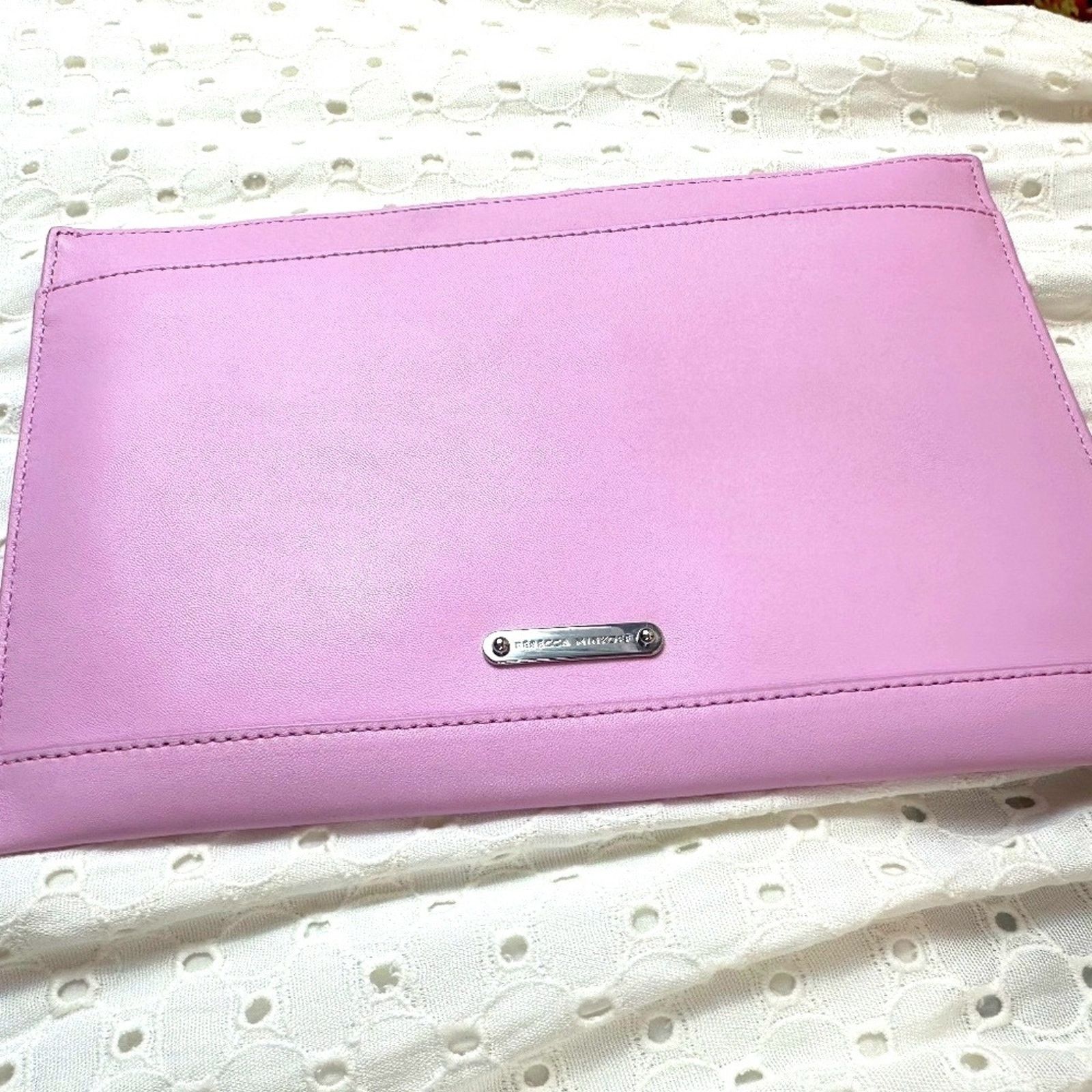 Rebecca Minkoff Rebecca Minkoff Girl Power Leather Zip Clutch Light Orchid Size ONE SIZE - 7 Thumbnail